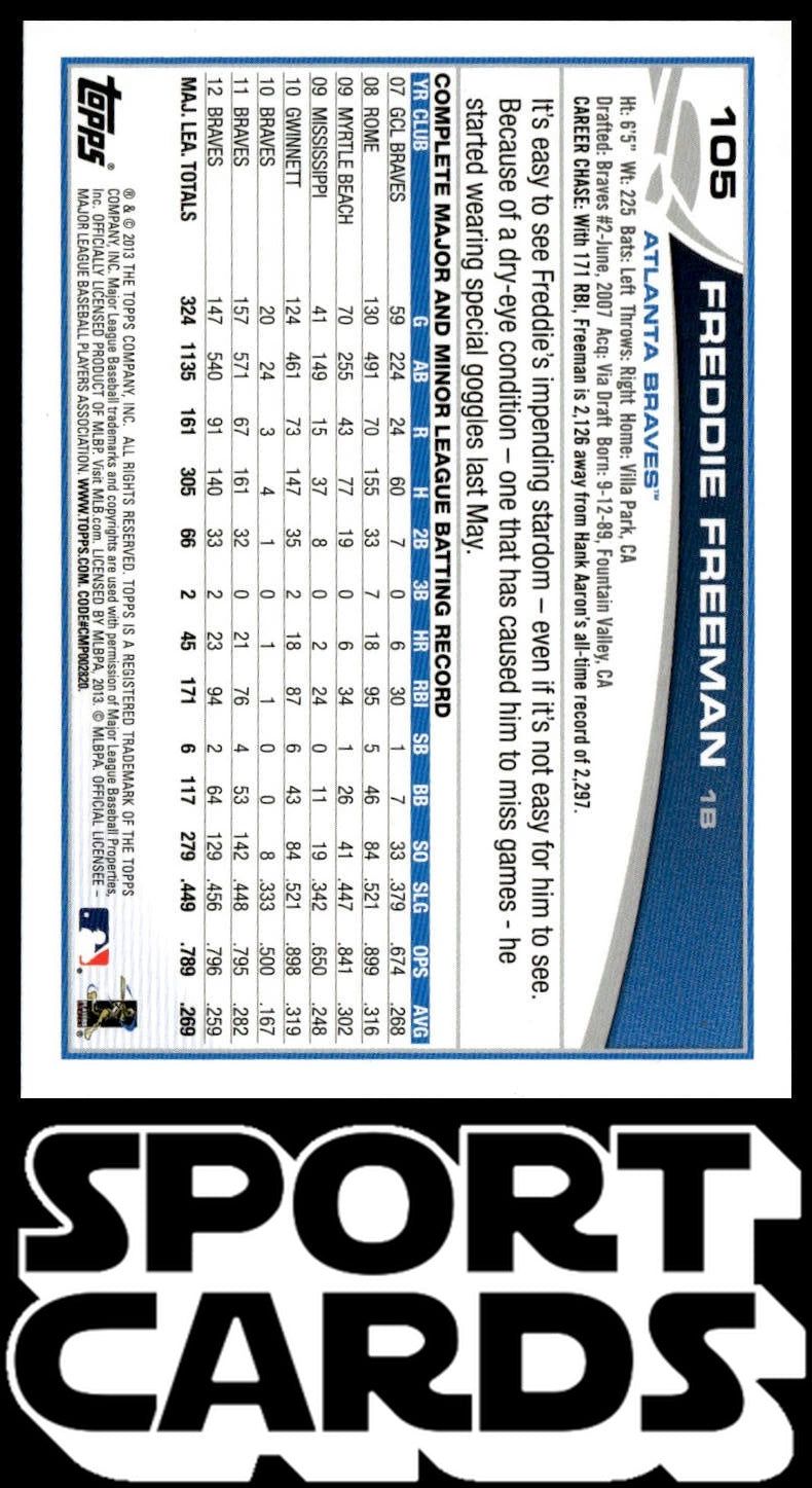 2013 Topps Atlanta Braves #ATL-9 Freddie Freeman SportCards.com