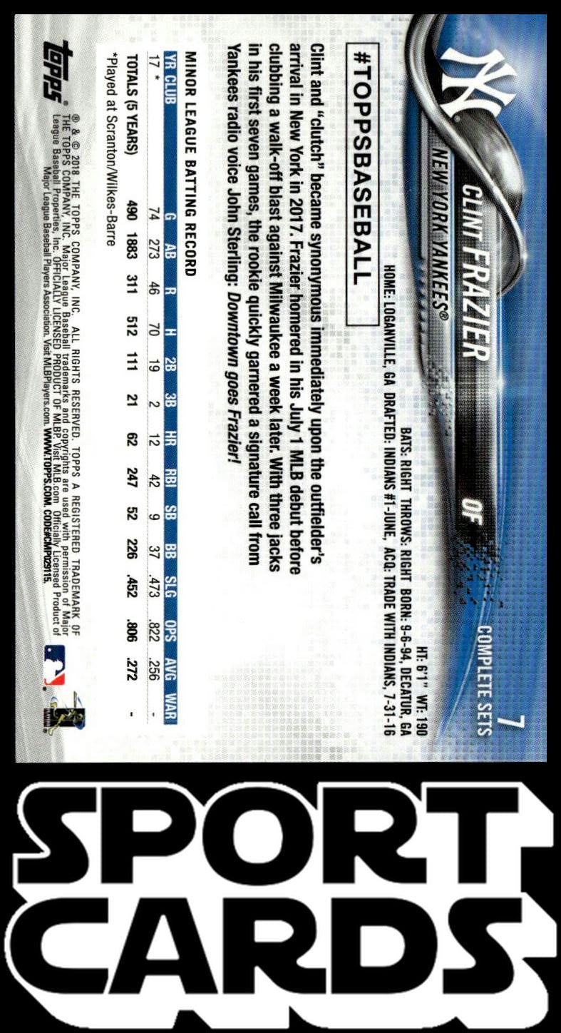 2018 Topps #7 Clint Frazier Factory Set Bonus: Rookie