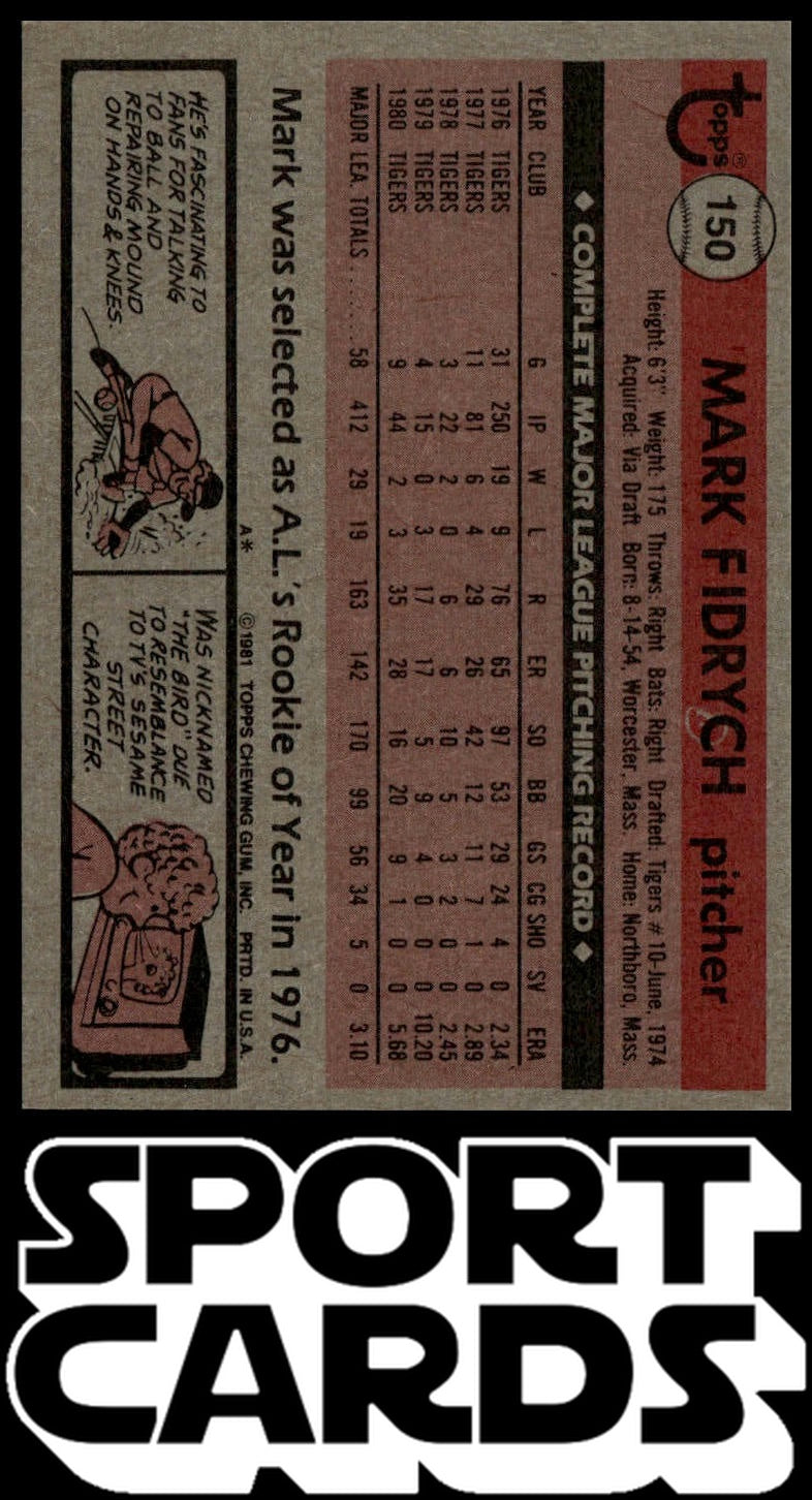 1981 Topps #150 Mark Fidrych SportCards.com