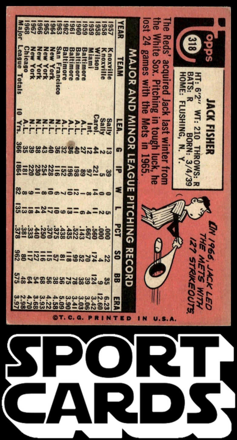 1969 Topps #318 Jack Fisher SportCards.com