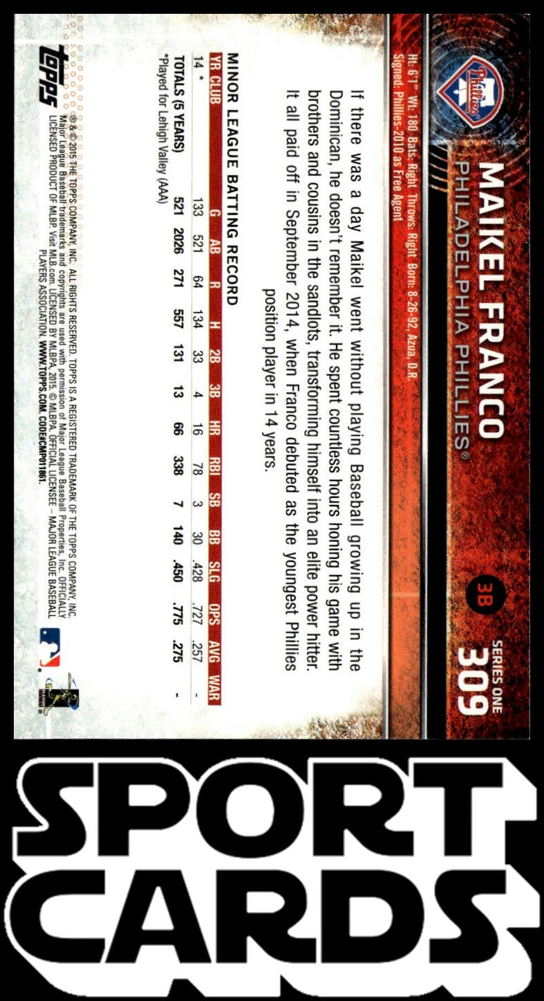 2015 Topps #309 Maikel Franco SportCards.com