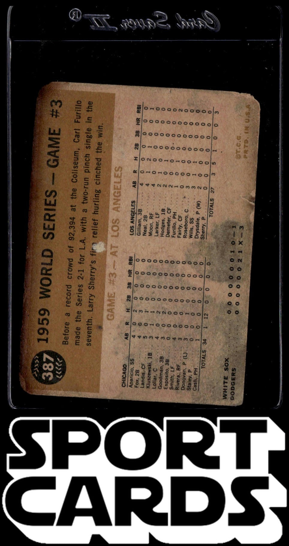 1960 Topps #387a 1959 World Series Game #3