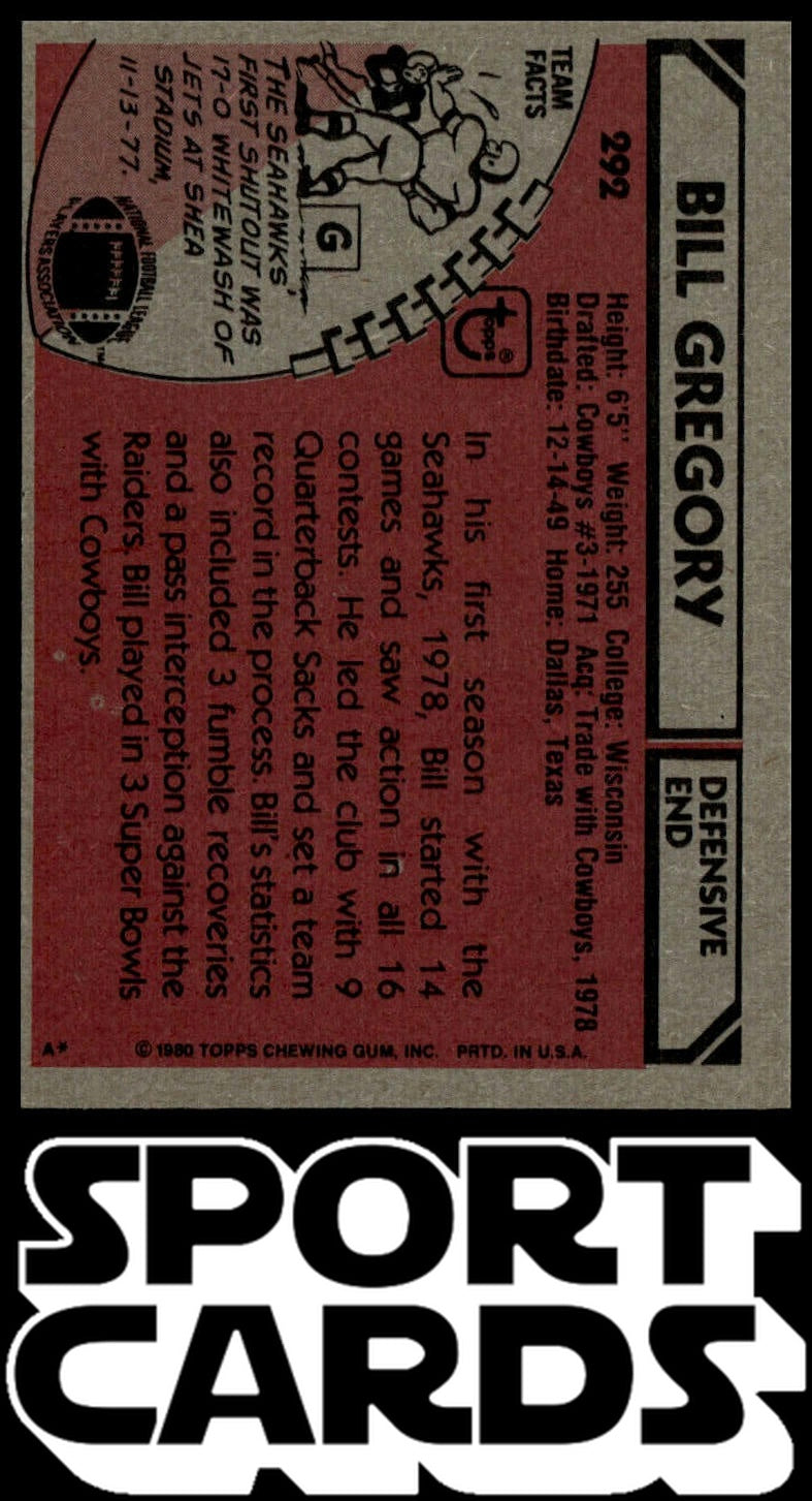 1980 Topps #292 Bill Gregory SportCards.com