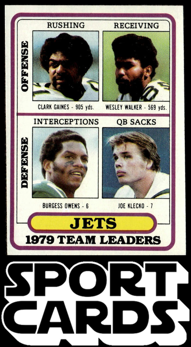 1980 Topps #507 Clark Gaines / Wesley Walker / Burgess Owens / Joe Klecko