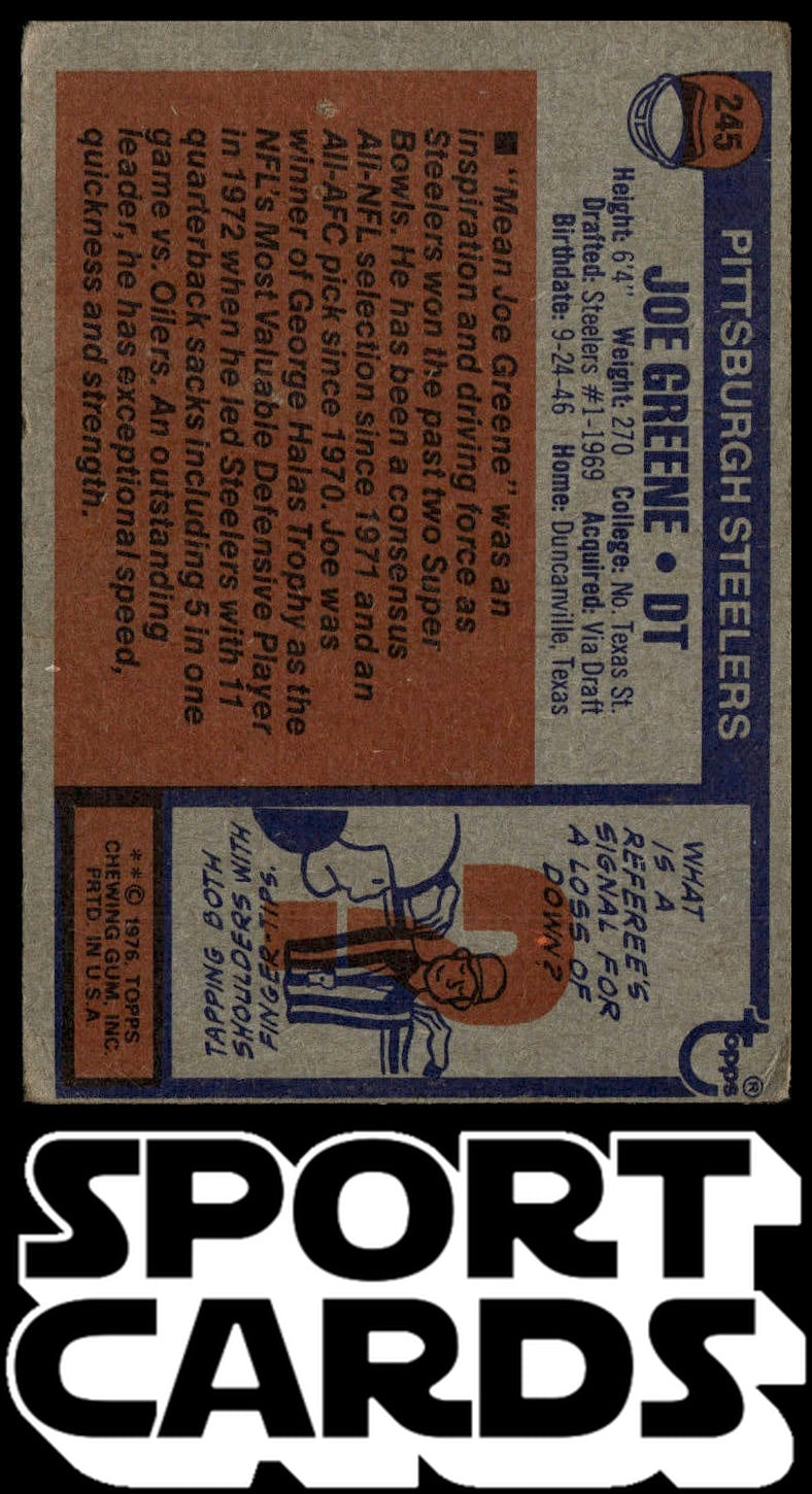 1976 Topps #245 Joe Greene SportCards.com