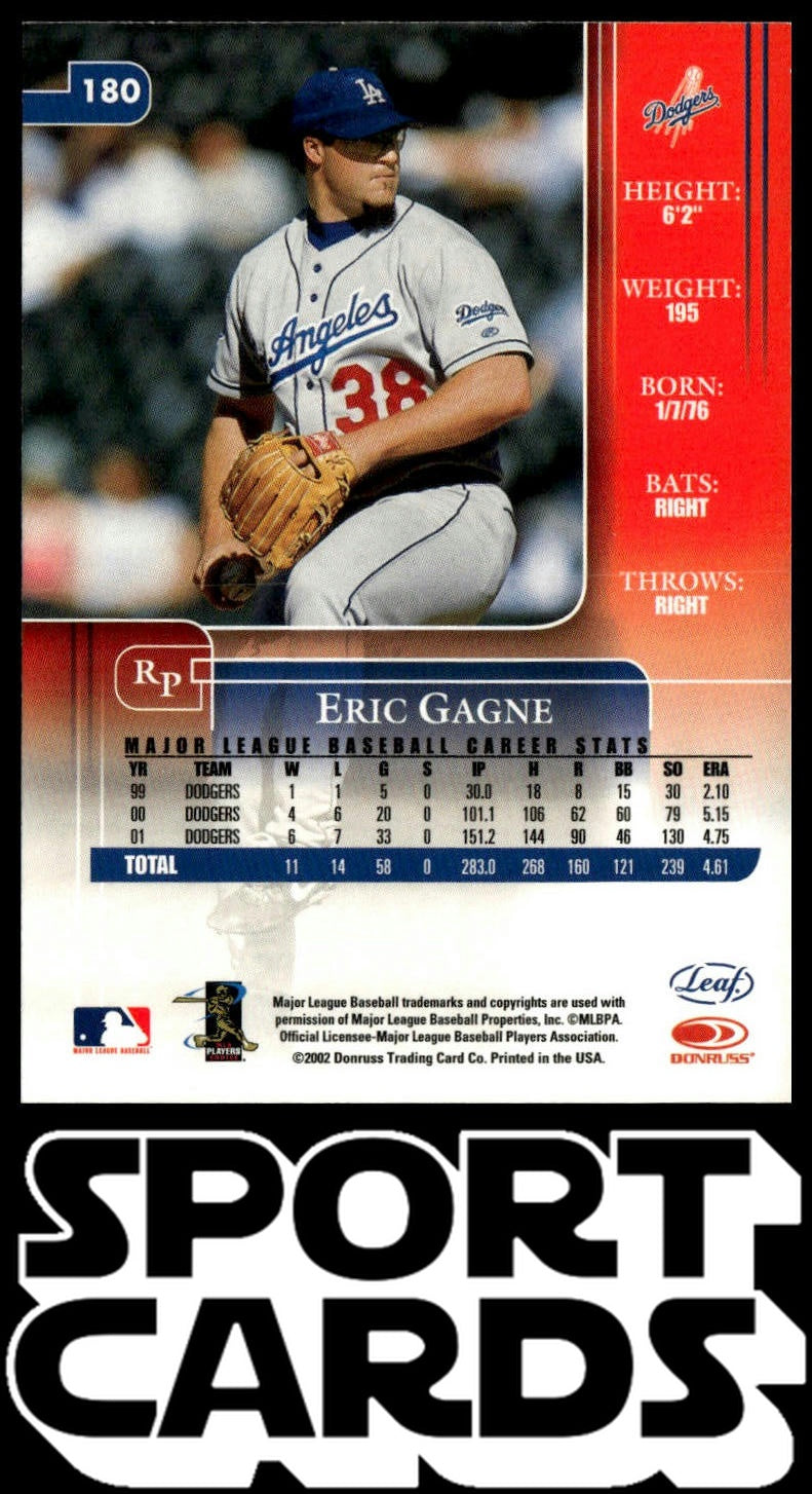 2002 Leaf Rookies & Stars #180 Eric Gagne SportCards.com