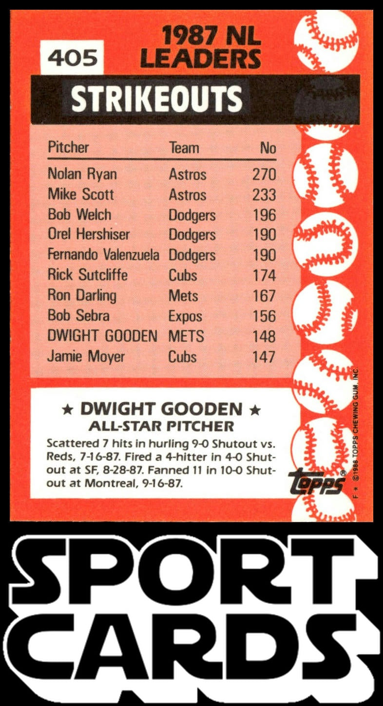 1988 Topps #405 Dwight Gooden SportCards.com