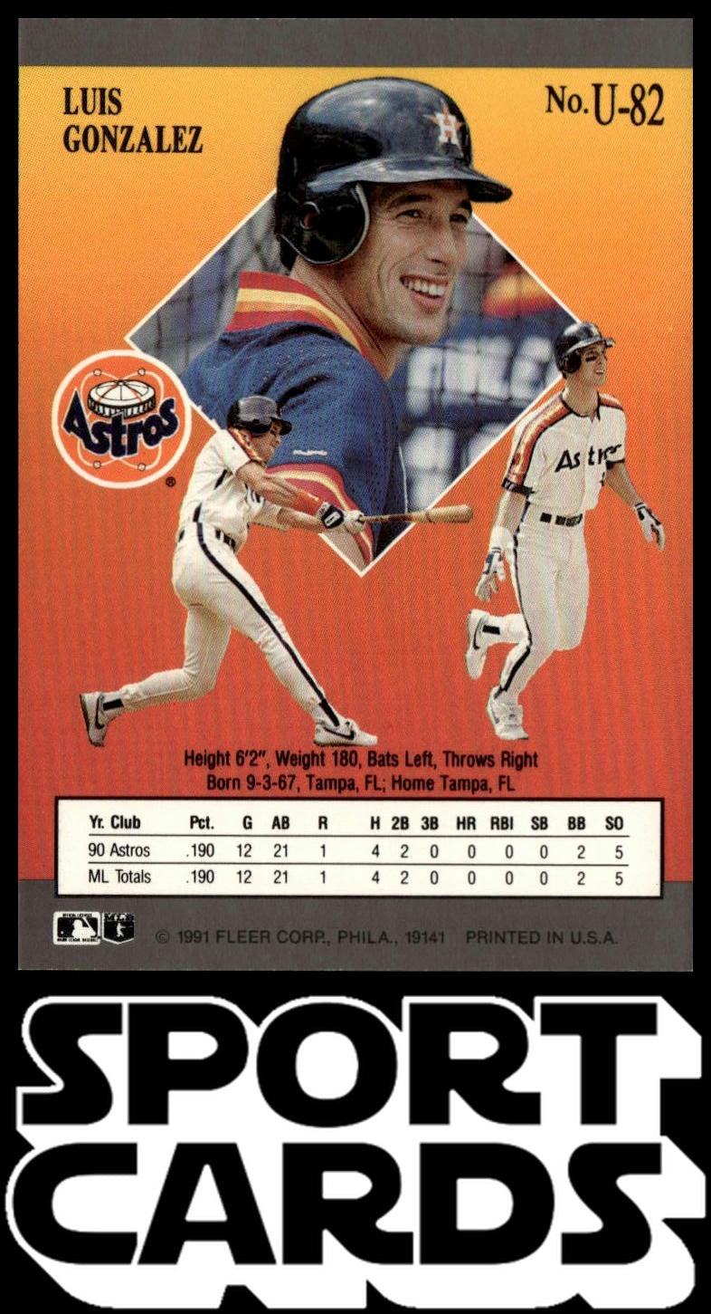 1991 Ultra Update #U-82 Luis Gonzalez SportCards.com