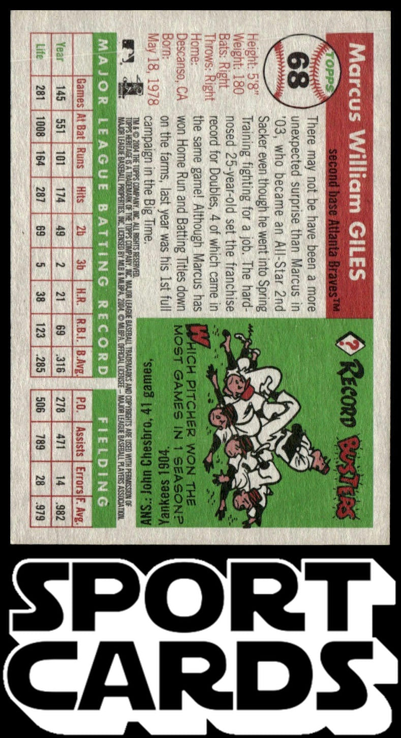 2004 Topps Heritage #68 Marcus Giles SportCards.com