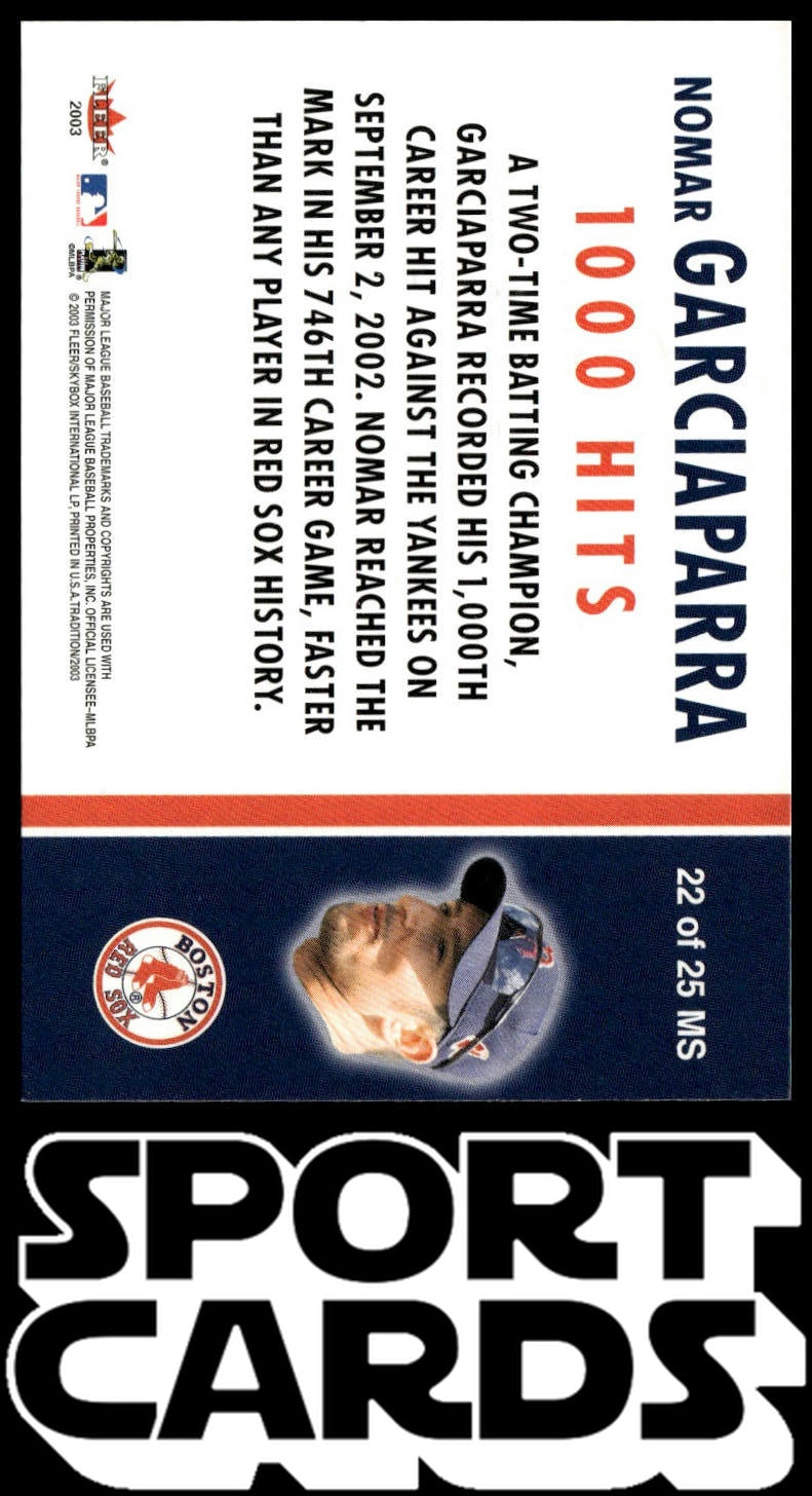 2003 Fleer Tradition #22 MS Nomar Garciaparra Milestones SportCards.com