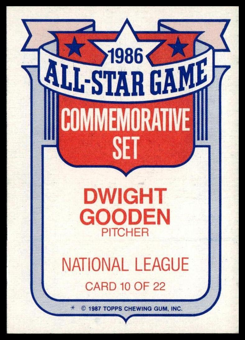 1987 Topps #10 Dwight Gooden Glossy All-Stars SportCards.com
