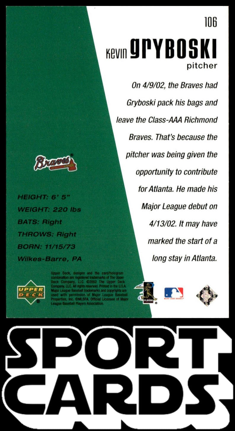 2002 Upper Deck Diamond Connection #106 Kevin Gryboski #/1500 SportCards.com