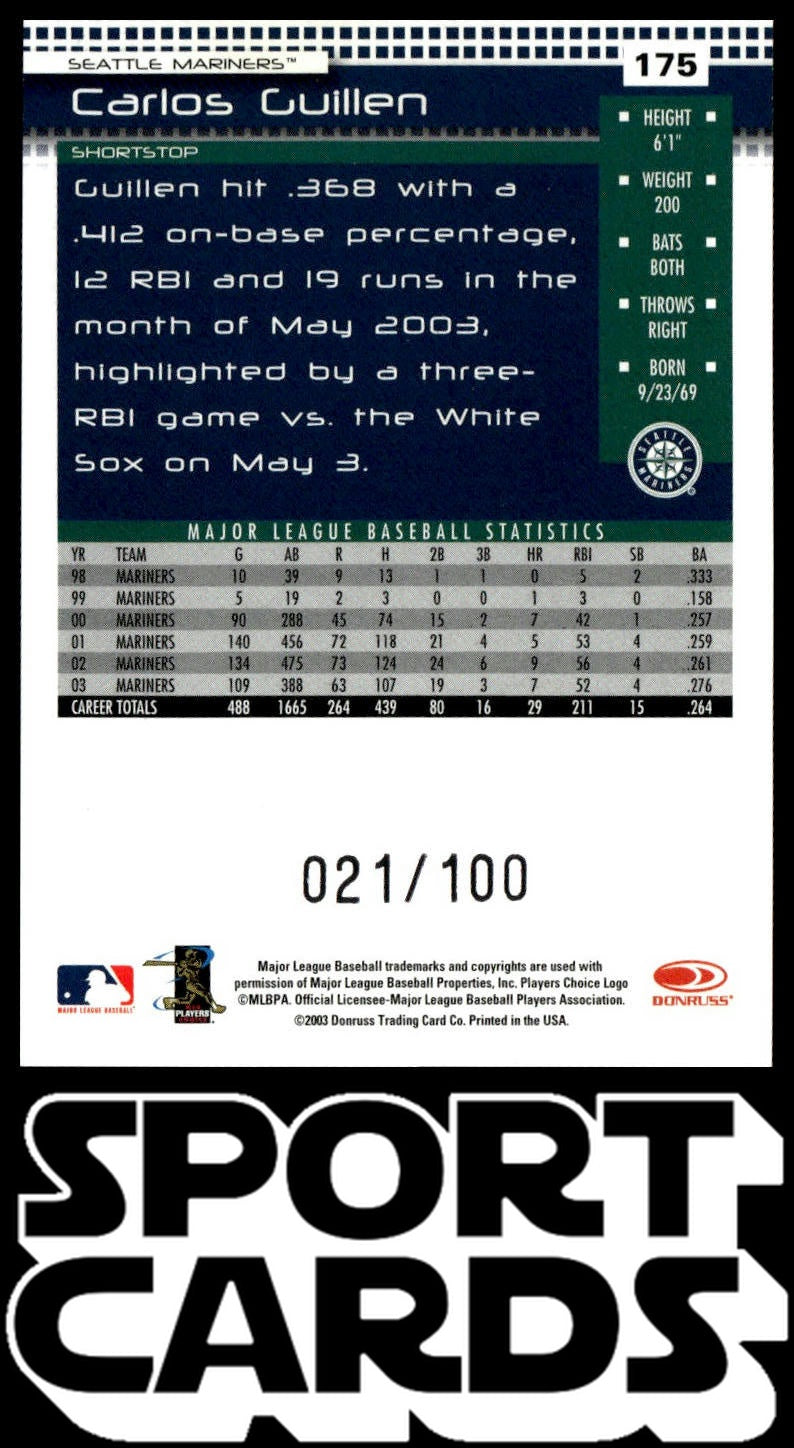 2004 Donruss #175 Carlos Guillen SportCards.com