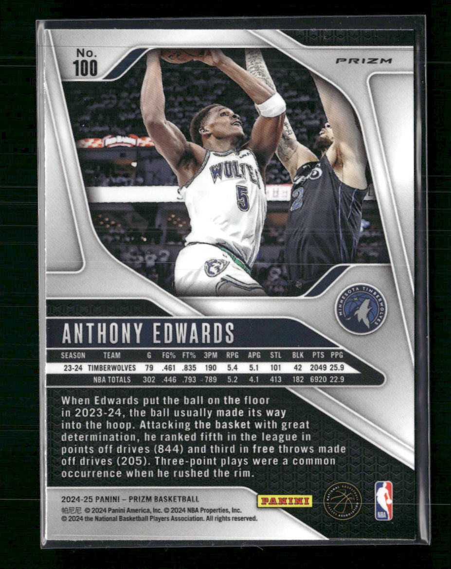Anthony Edwards 2024-25 Panini Prizm #100 Prizms Chinese