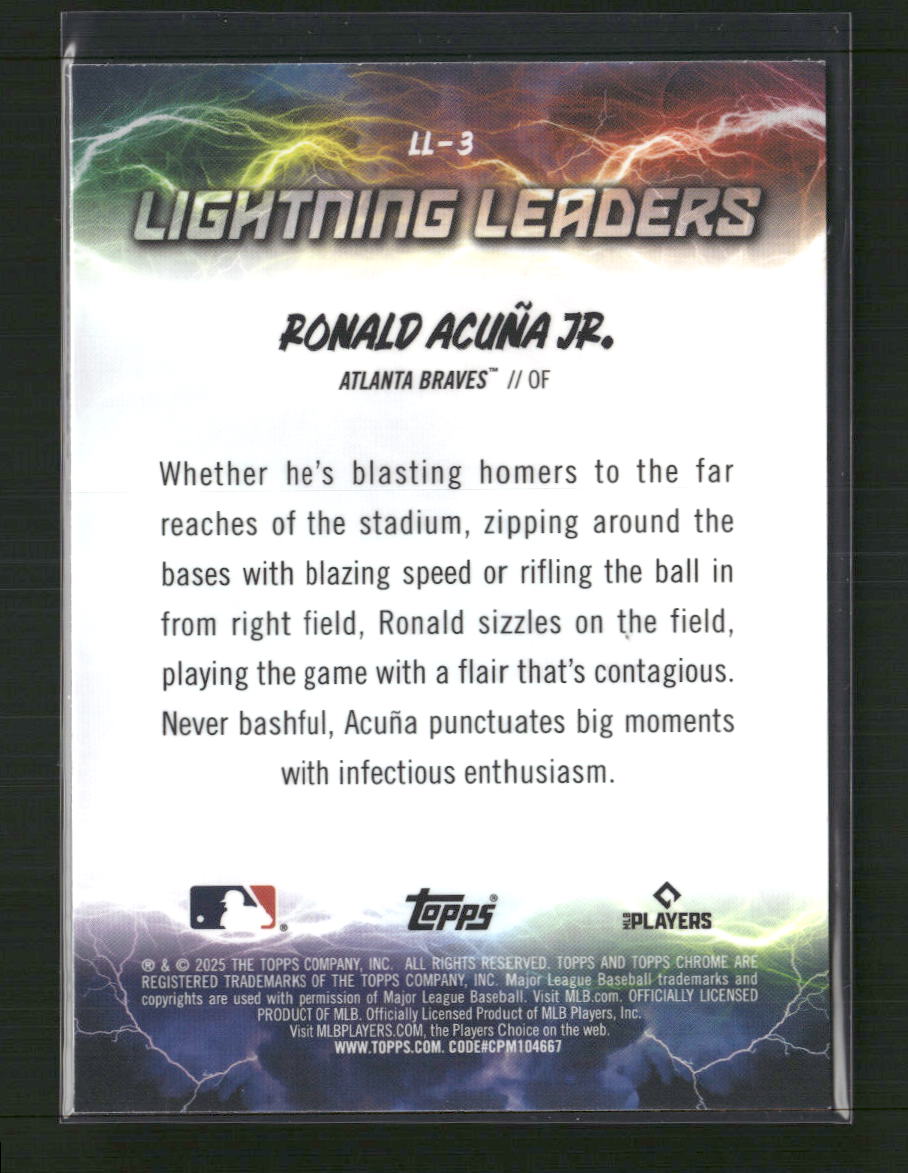 Ronald Acuña Jr. 2025 Topps Chrome #LL-3 Lightning Leaders