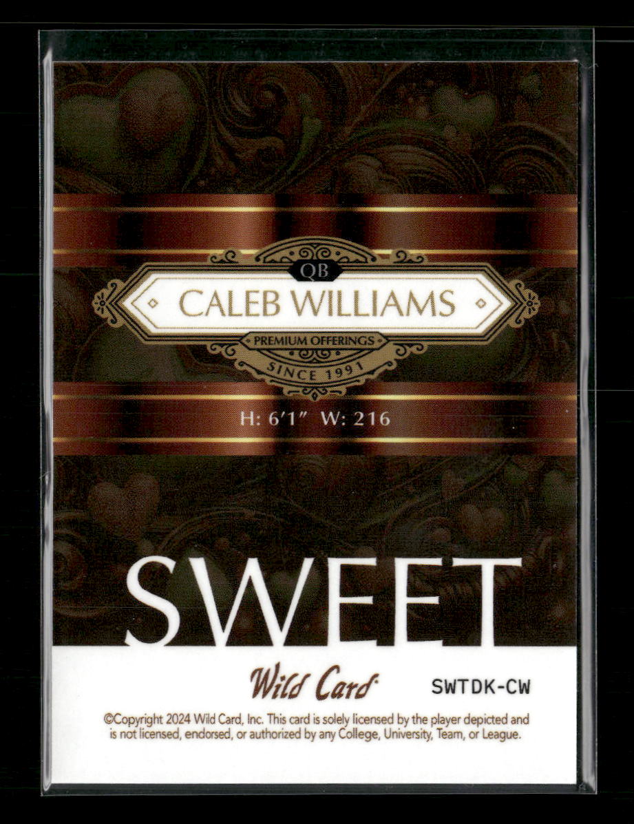 Caleb Williams 2024 Wild Card Sweet Football - Rainbow Green #SWTDK-CW /10