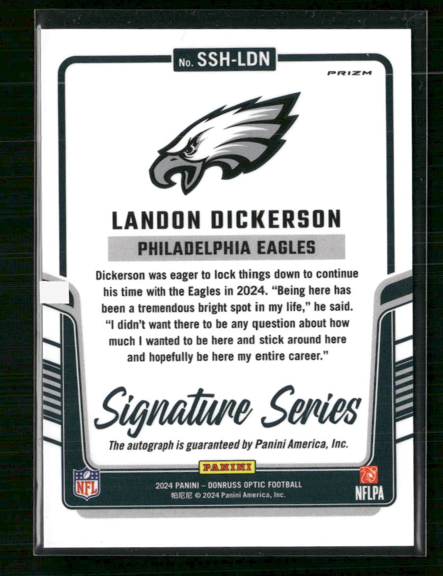 Landon Dickerson 2024 Donruss Optic #SSH-LDN Signature Series Holo