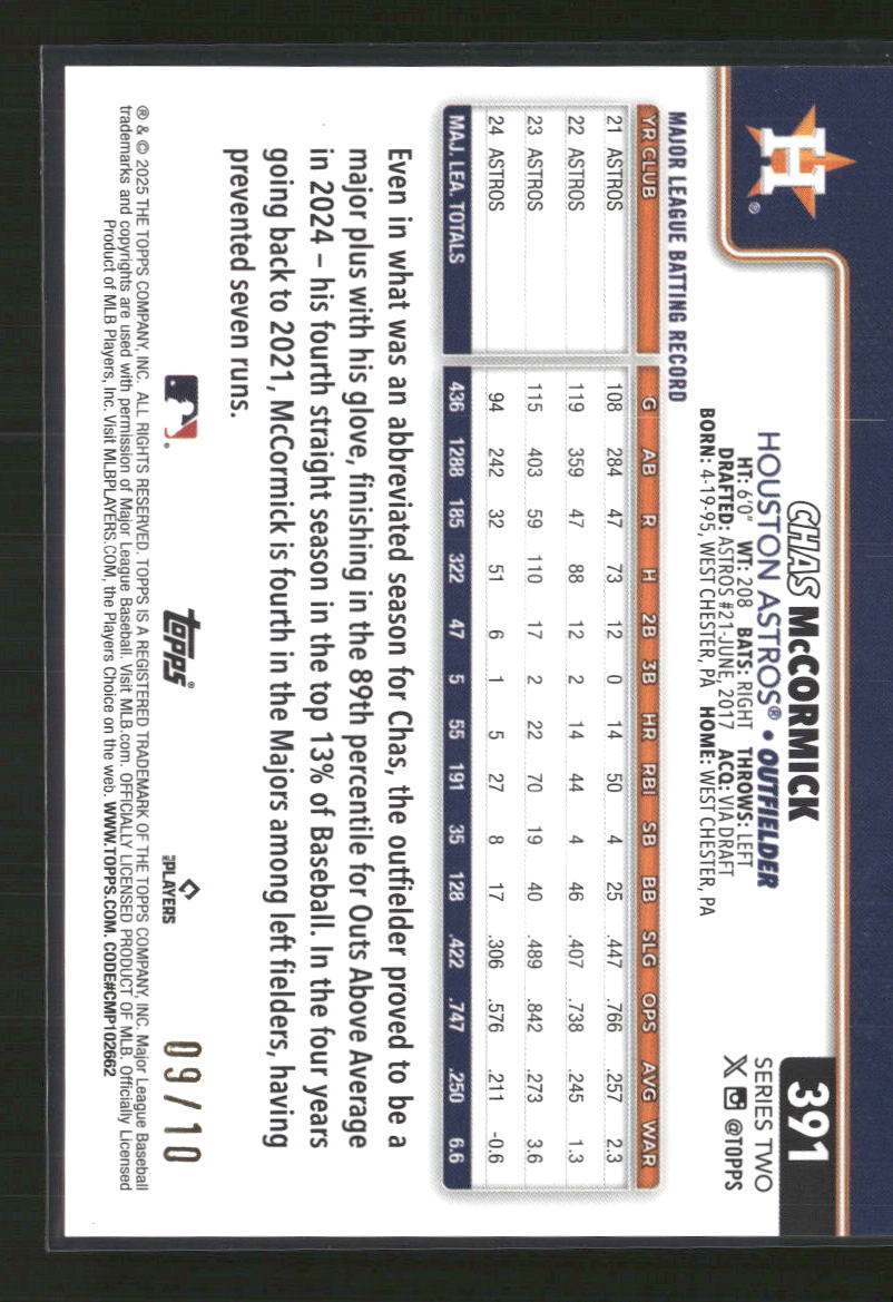 Chas McCormick 2025 Topps #391