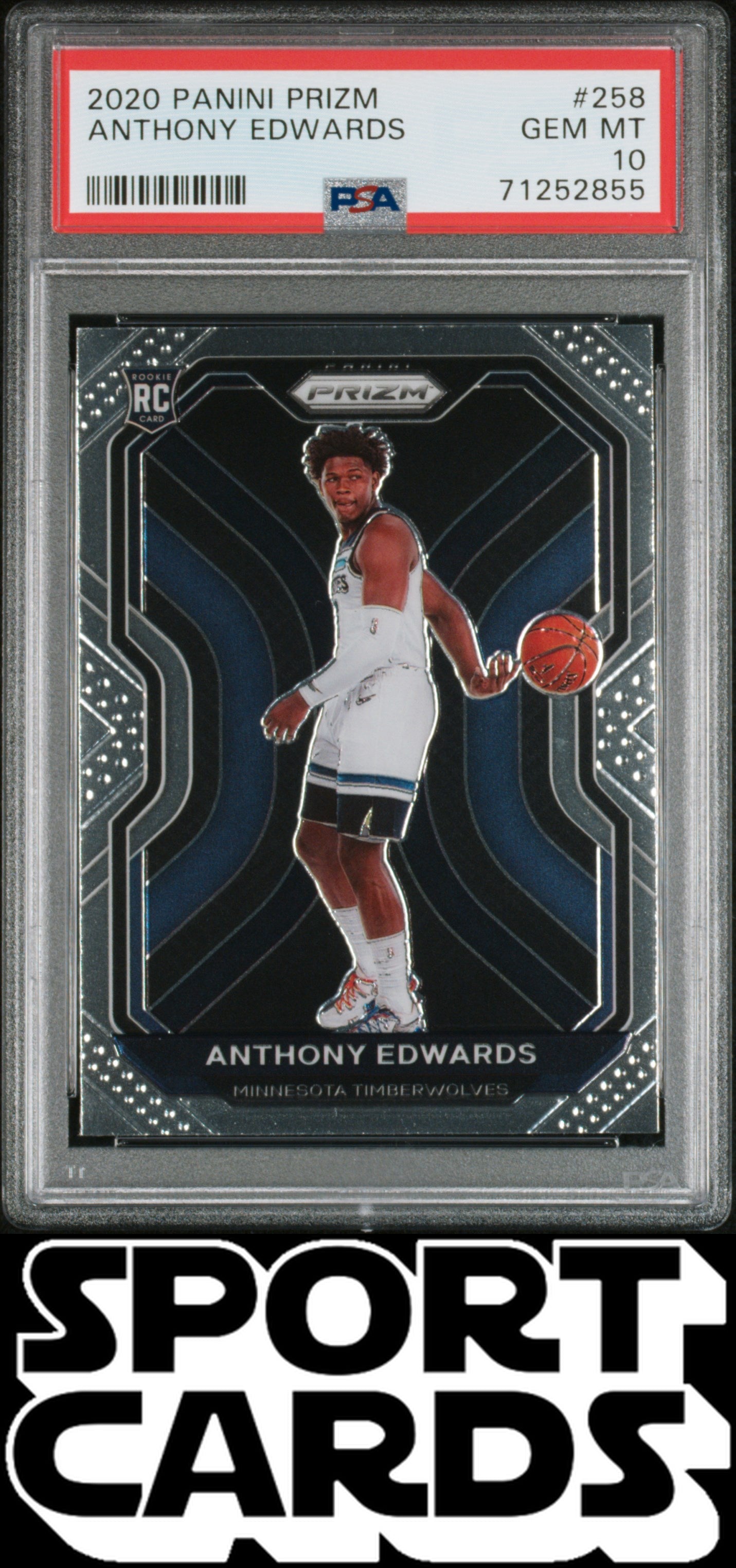 2020 Panini Prizm #258 Anthony Edwards PSA 10 SportCards.com