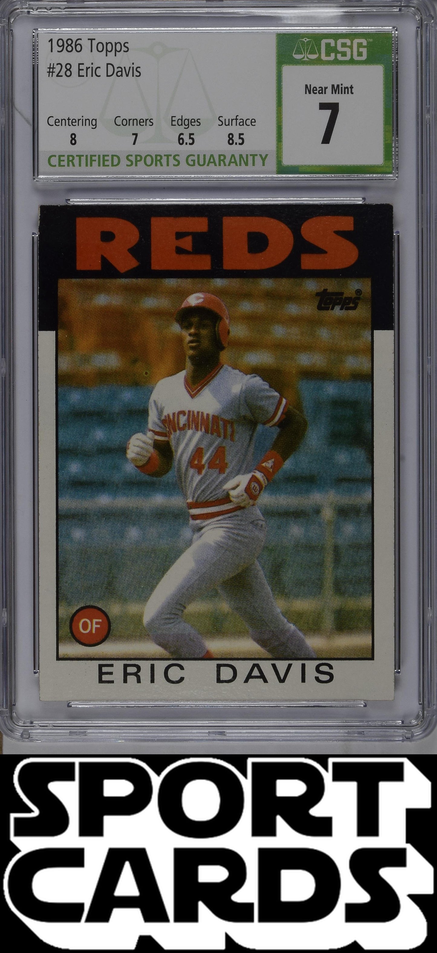 Topps #28 Eric Davis CSG 7 SportCards.com
