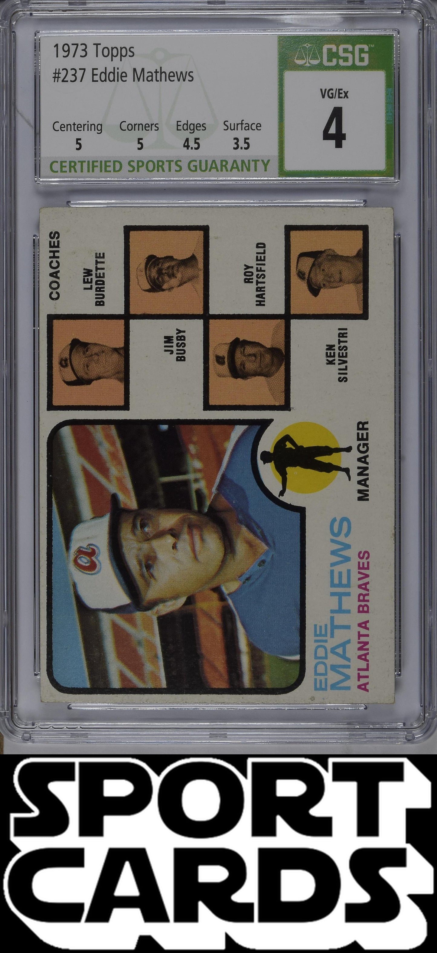 Topps #237 Eddie Mathews CSG 4 SportCards.com