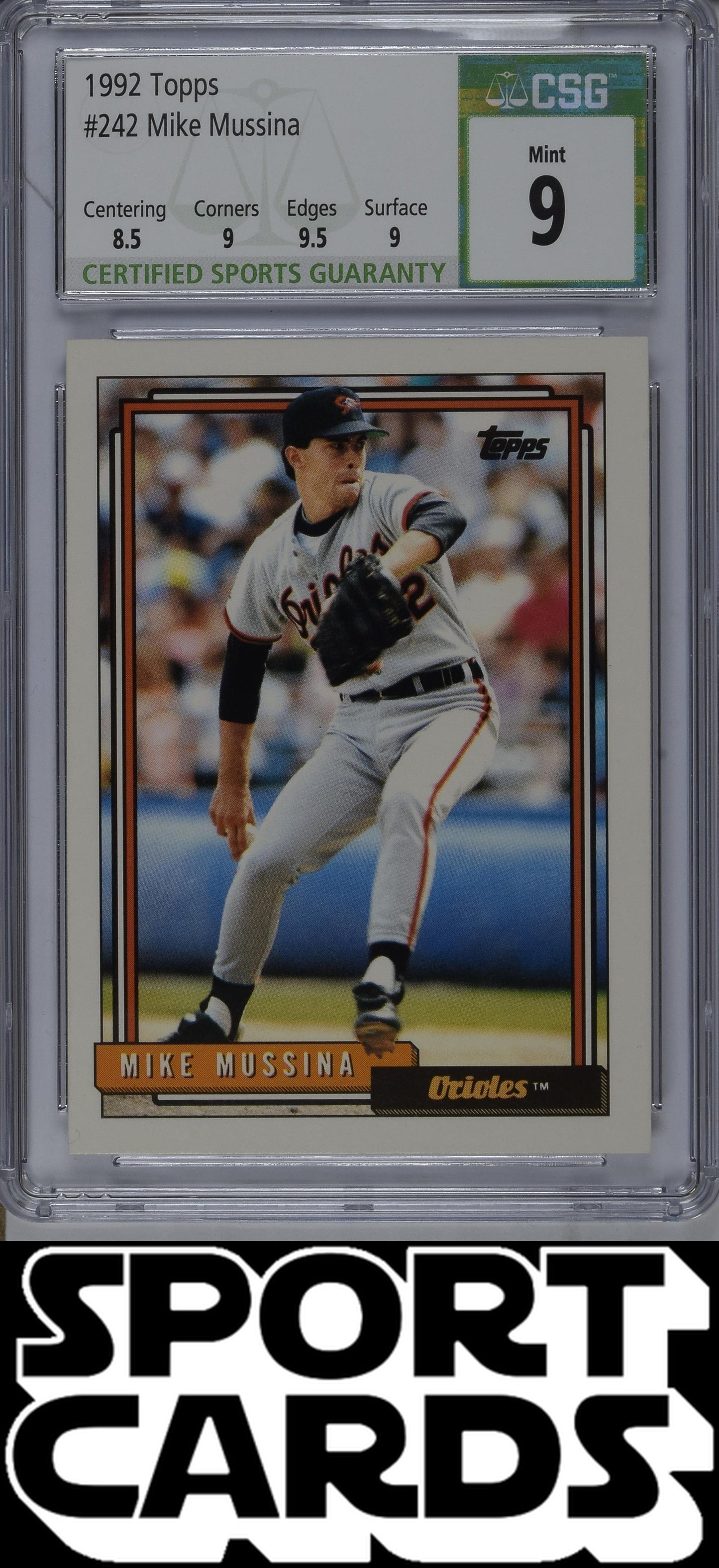 Topps #242 Mike Mussina CSG 9 SportCards.com