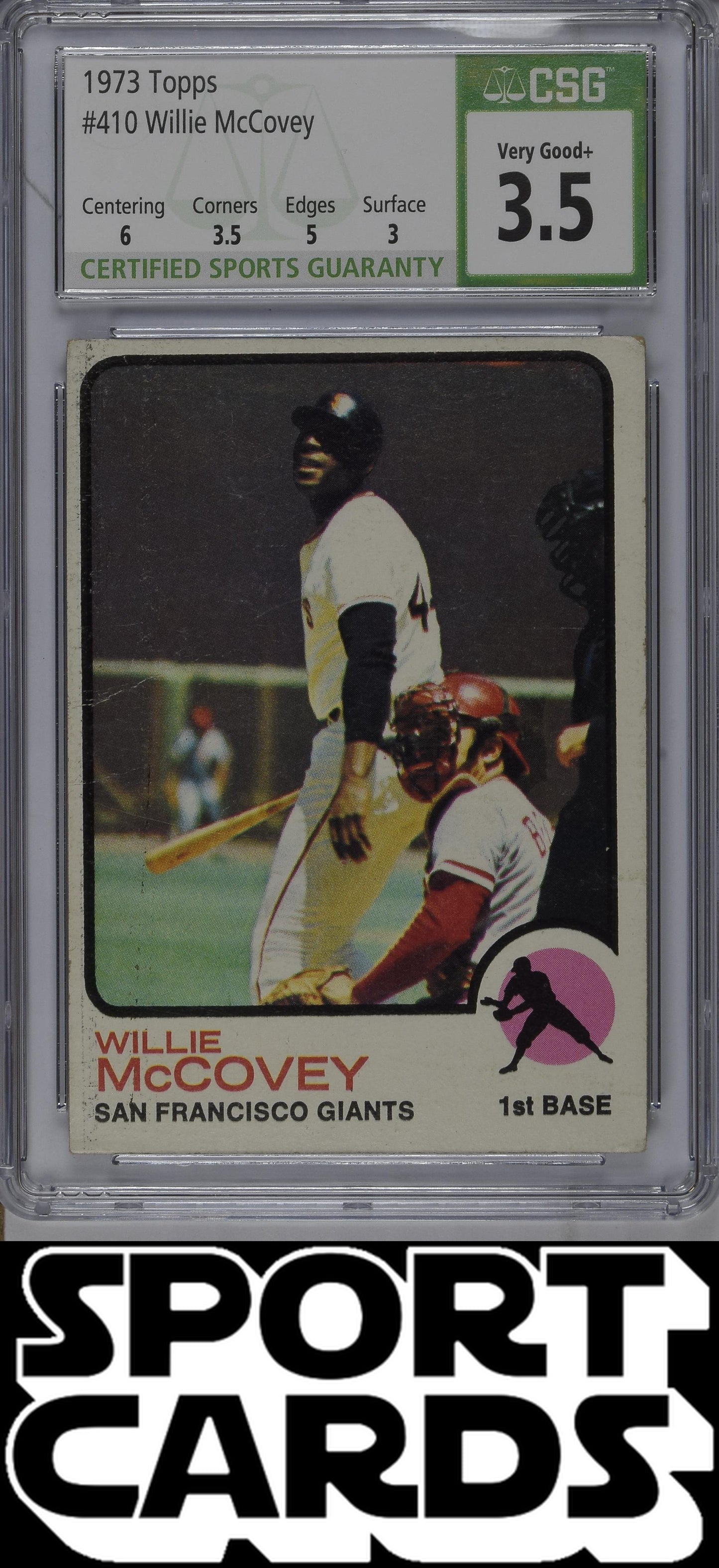 Topps #410 Willie McCovey CSG 3.5 SportCards.com