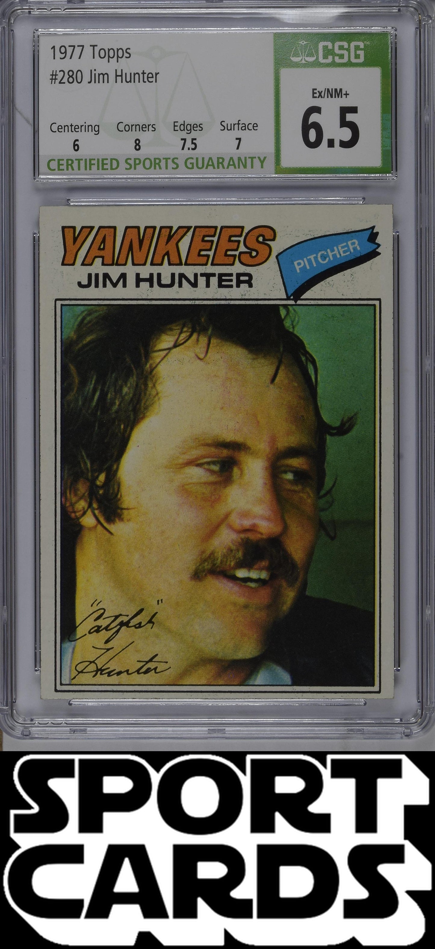 Topps #280 Jim Hunter CSG 6.5 SportCards.com
