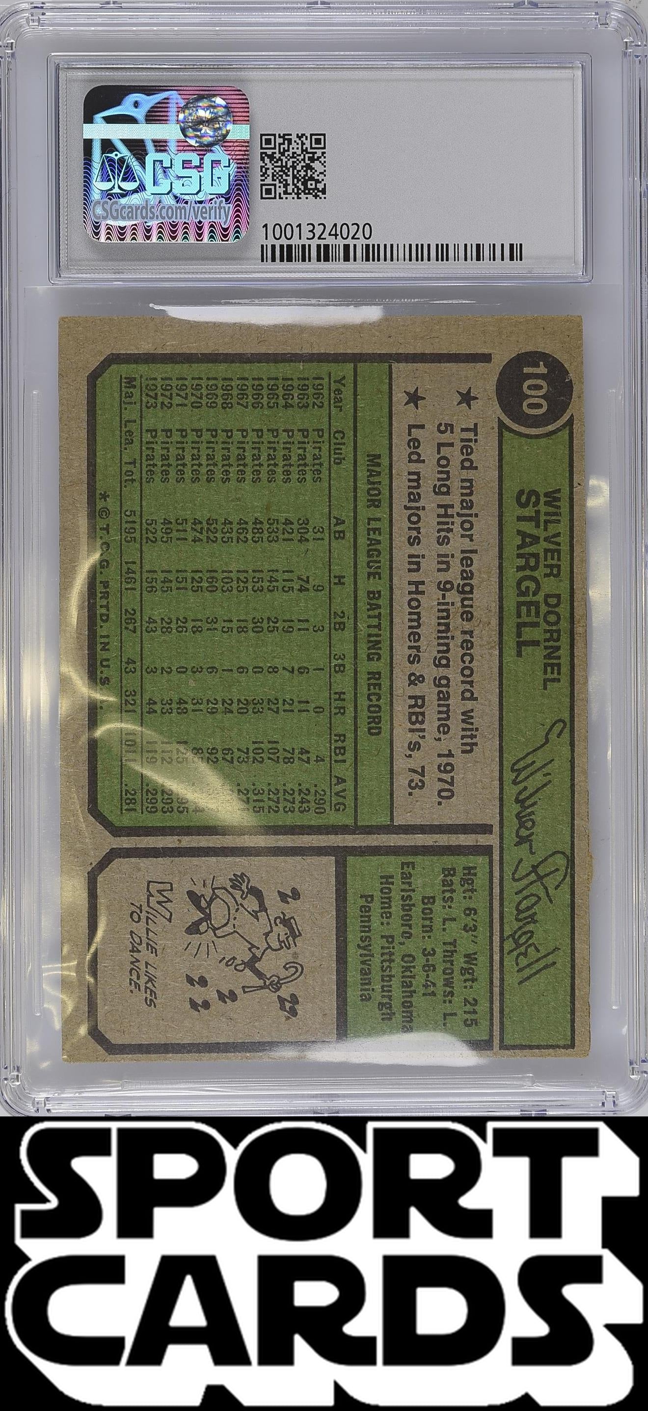 Topps #100 Willie Stargell CSG 5 SportCards.com