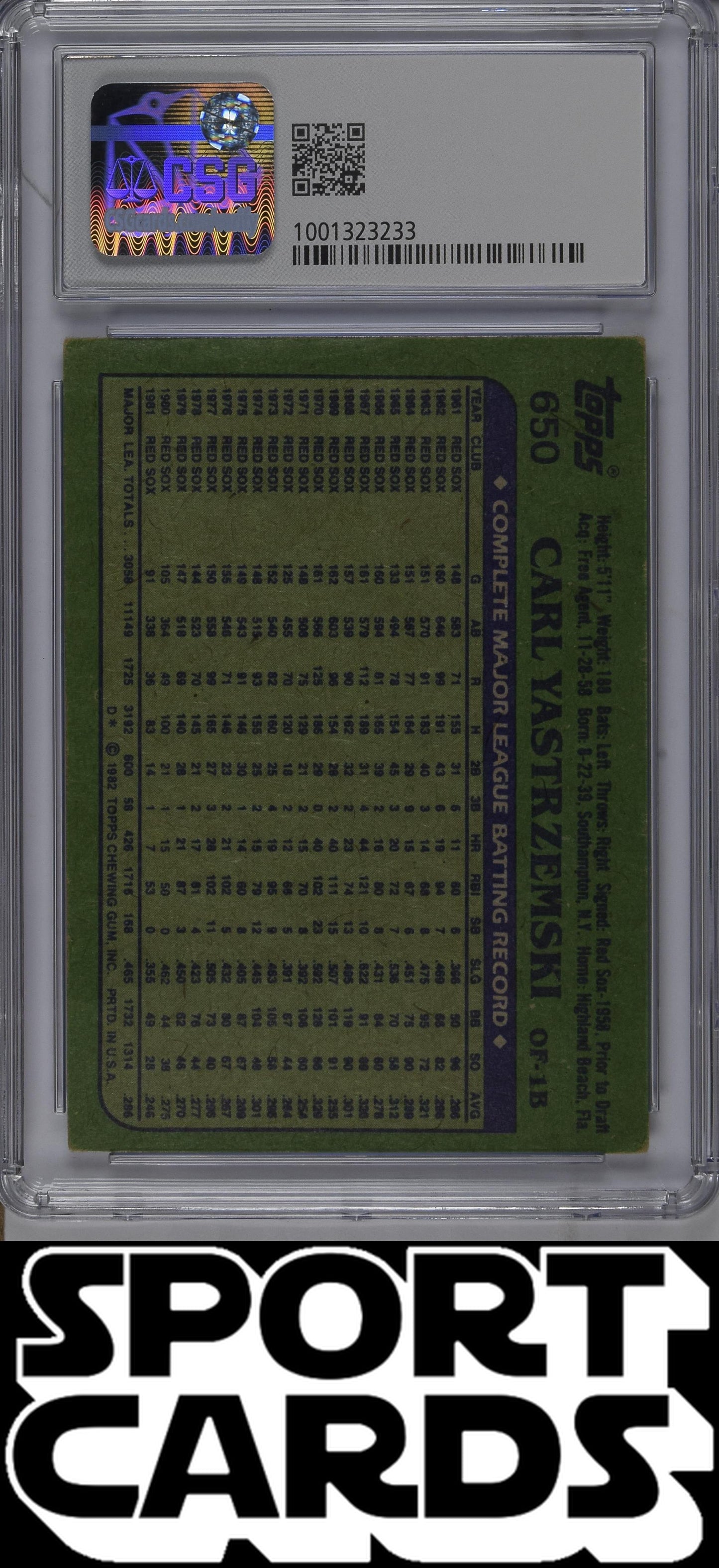 Topps #650 Carl Yastrzemski CSG 2.5 SportCards.com