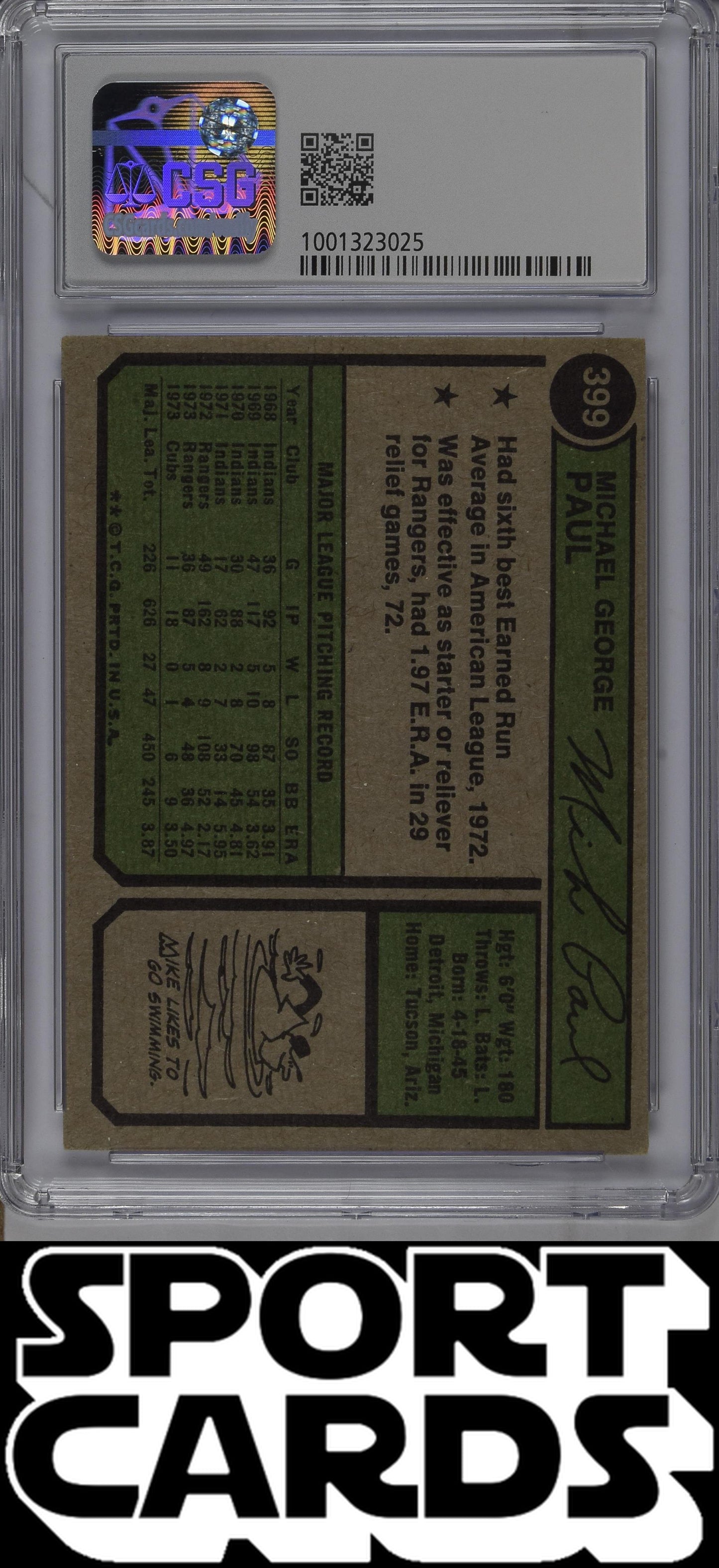 Topps #399 Mike Paul CSG 4 SportCards.com