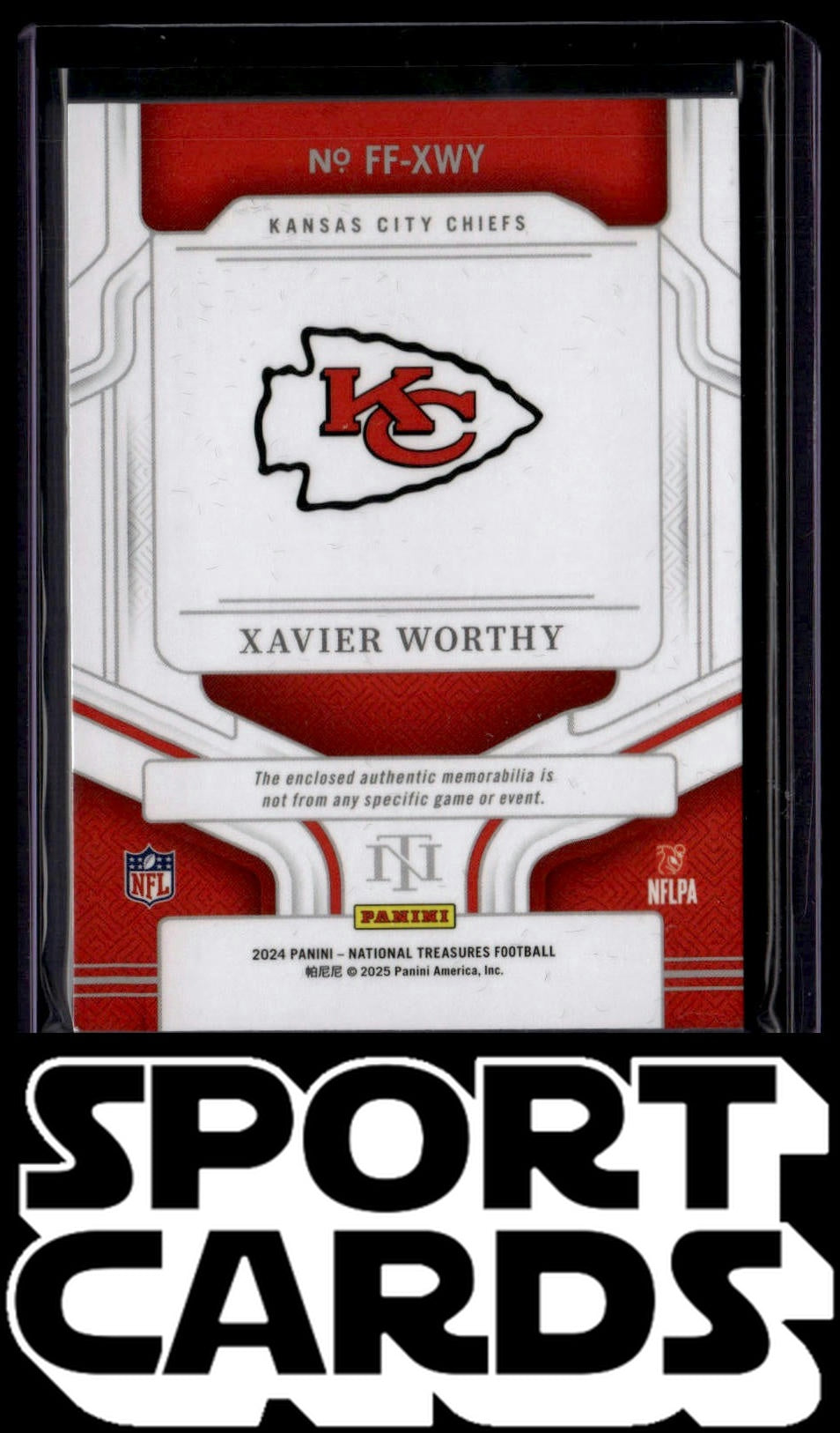 2024 Panini National Treasures #FF-XWY Xavier Worthy Framed Fabric #/49