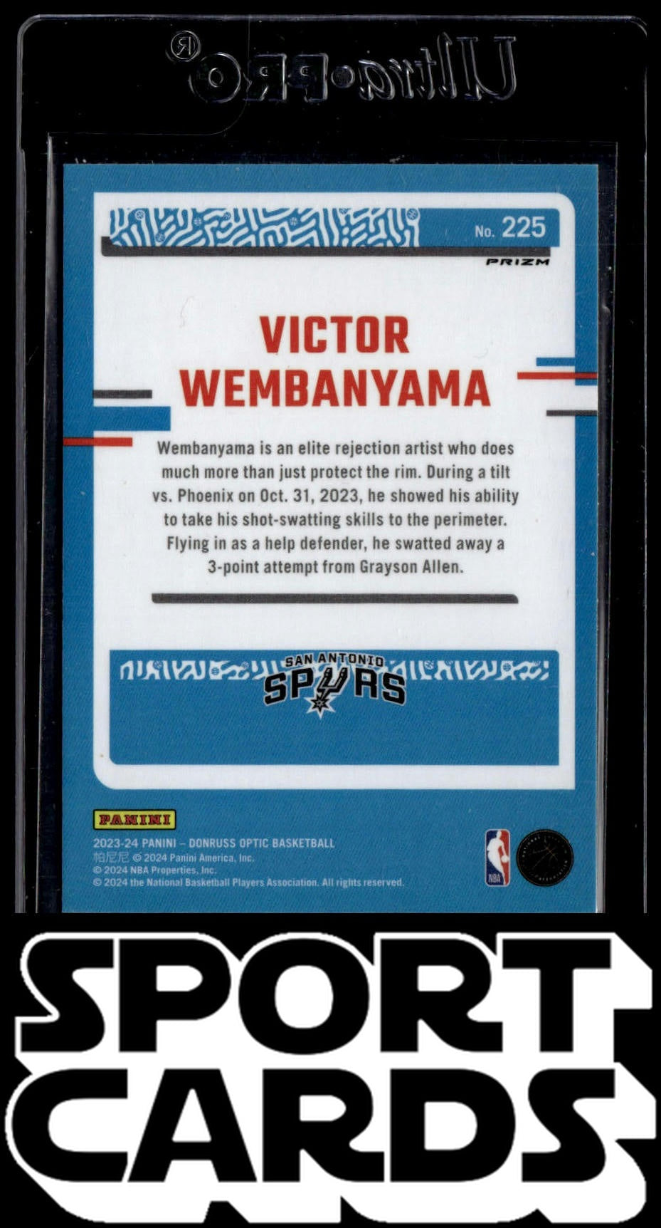 2023-24 Donruss Optic #225 Victor Wembanyama Hyper Pink SportCards.com