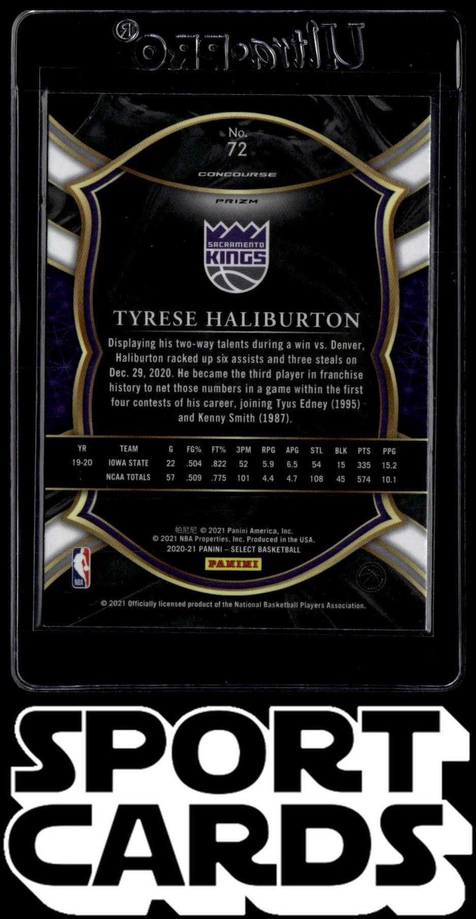 2020-21 Panini Select #72 Tyrese Haliburton Red White Orange Shimmer