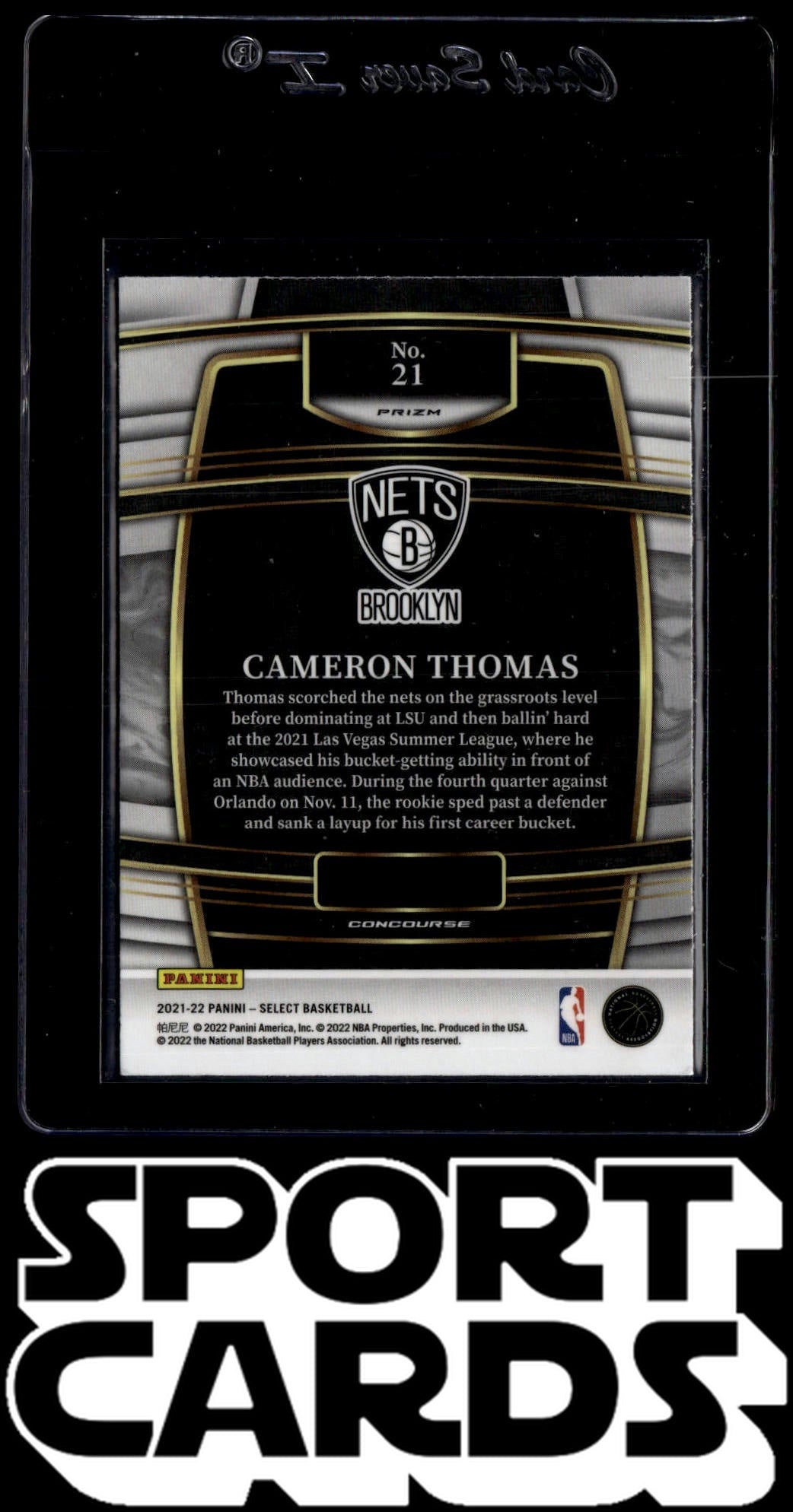 2021-22 Panini Select #21 Cameron Thomas Blue Prizms SportCards.com