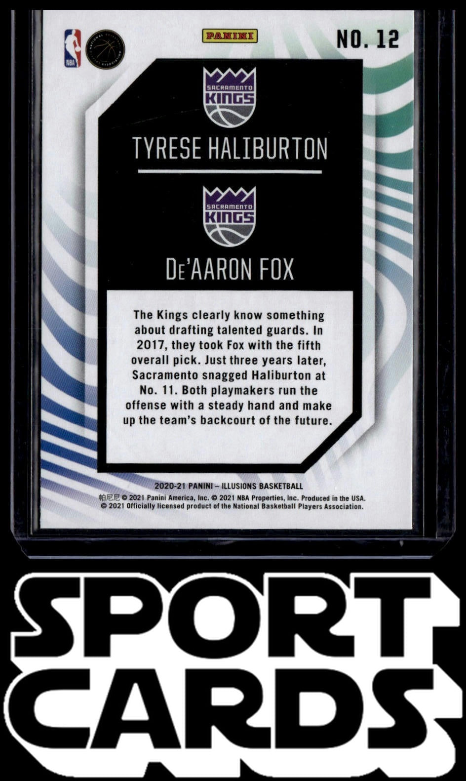 2020-21 Panini Illusions #12 Tyrese Haliburton / De'Aaron Fox Rookie Reflections