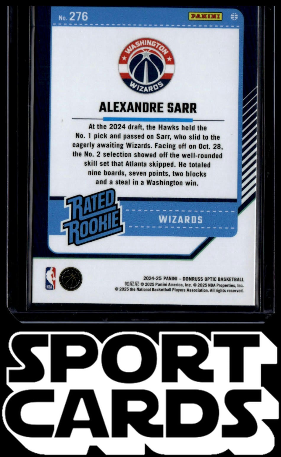 2024-25 Donruss Optic #276 Alexandre Sarr SportCards.com