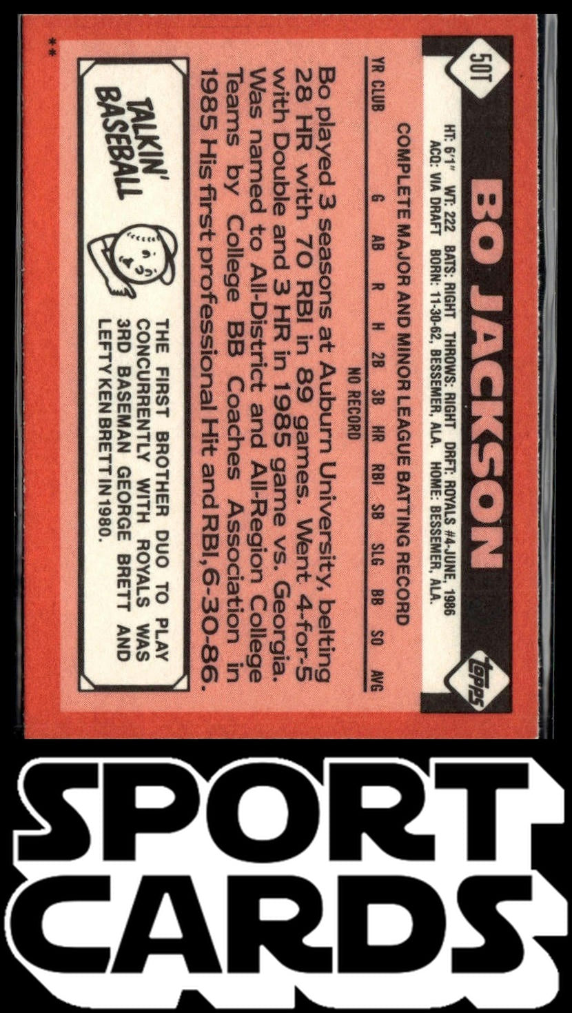 1986 Topps Traded #50T Bo Jackson SportCards.com