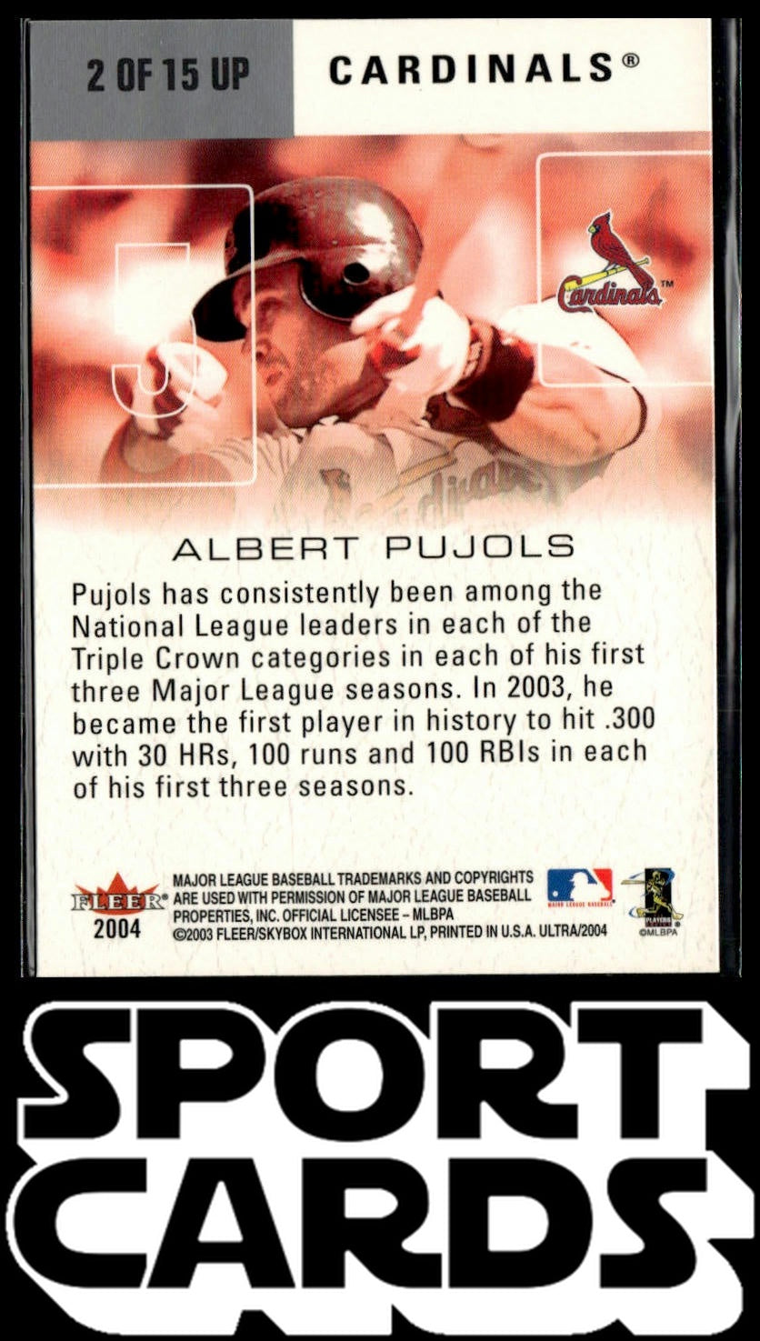 2004 Ultra #2 UP Albert Pujols Ultra Performers SportCards.com