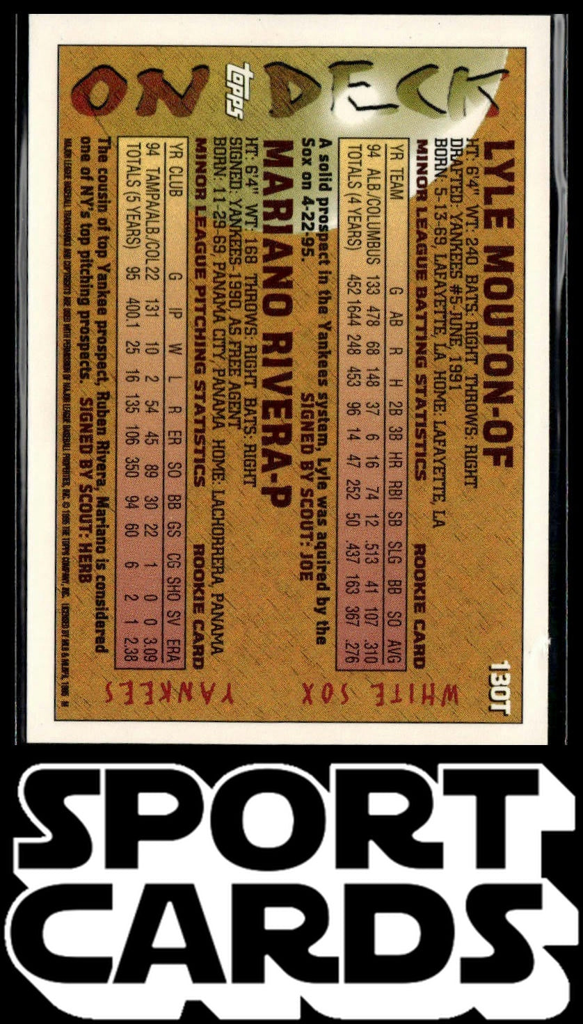 1995 Topps Traded & Rookies #130T Lyle Mouton / Mariano Rivera SportCards.com