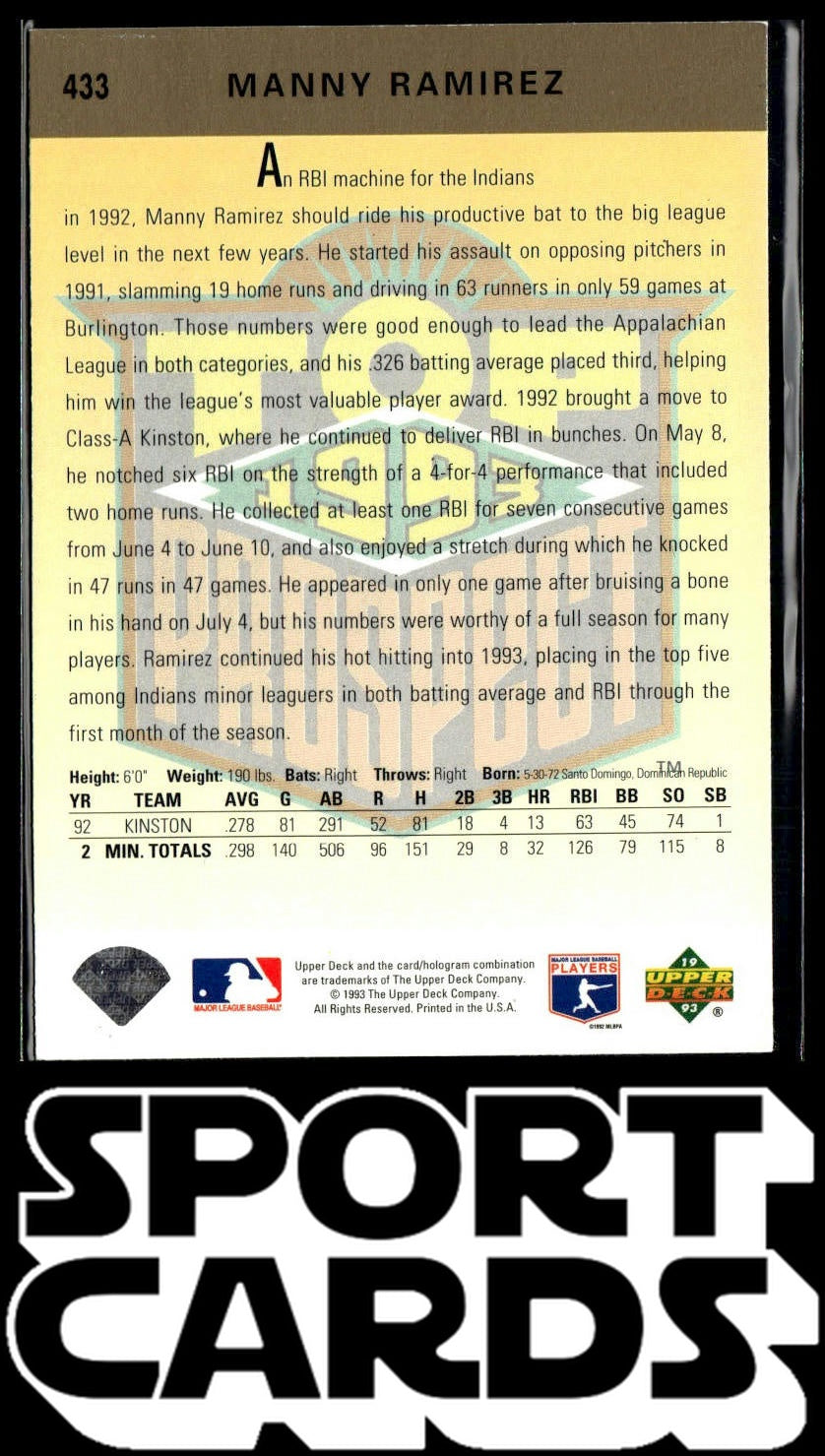1993 Upper Deck #433 Manny Ramirez SportCards.com