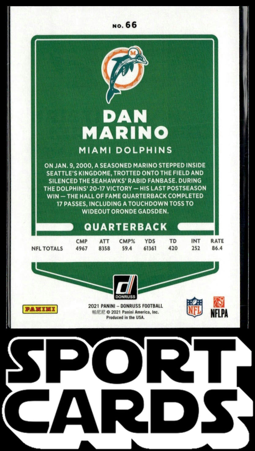 2021 Donruss #66 Dan Marino Press Proof Blue SportCards.com
