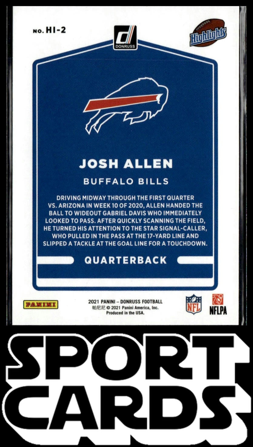 2021 Donruss #HI-2 Josh Allen Highlights SportCards.com