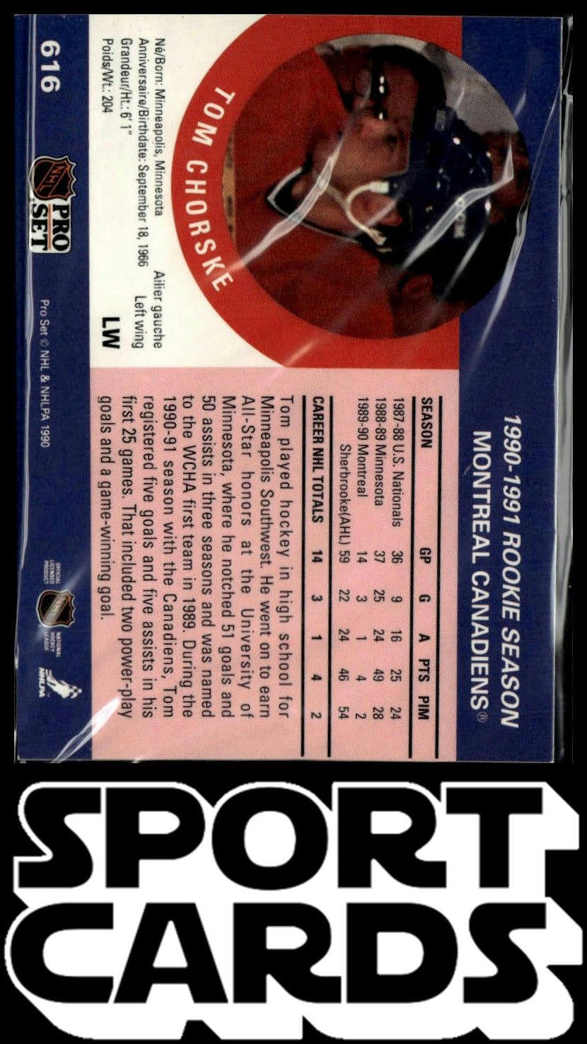 1990-91 Pro Set #616 Tom Chorske SportCards.com