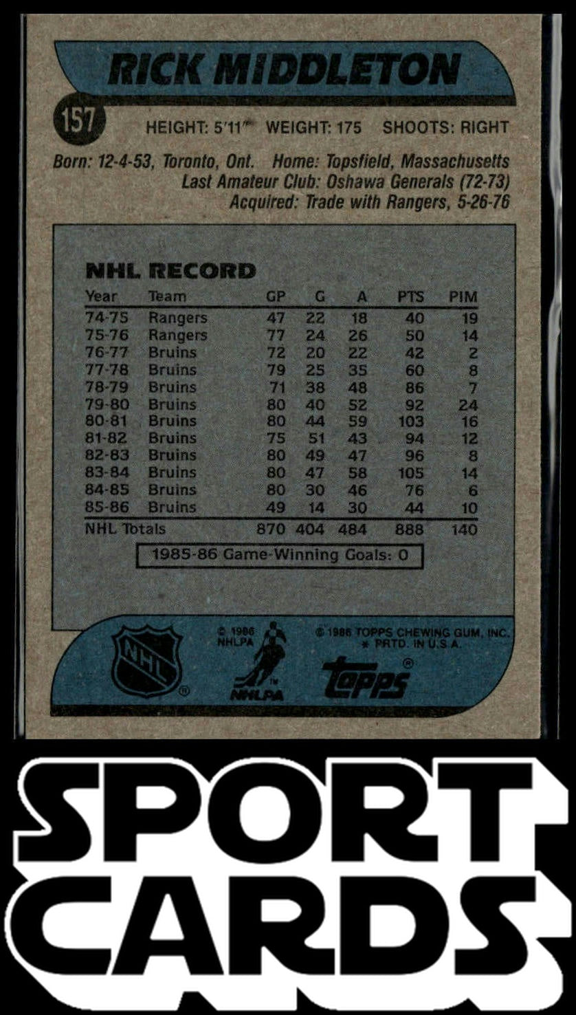 1986-87 Topps #157 Rick Middleton SportCards.com