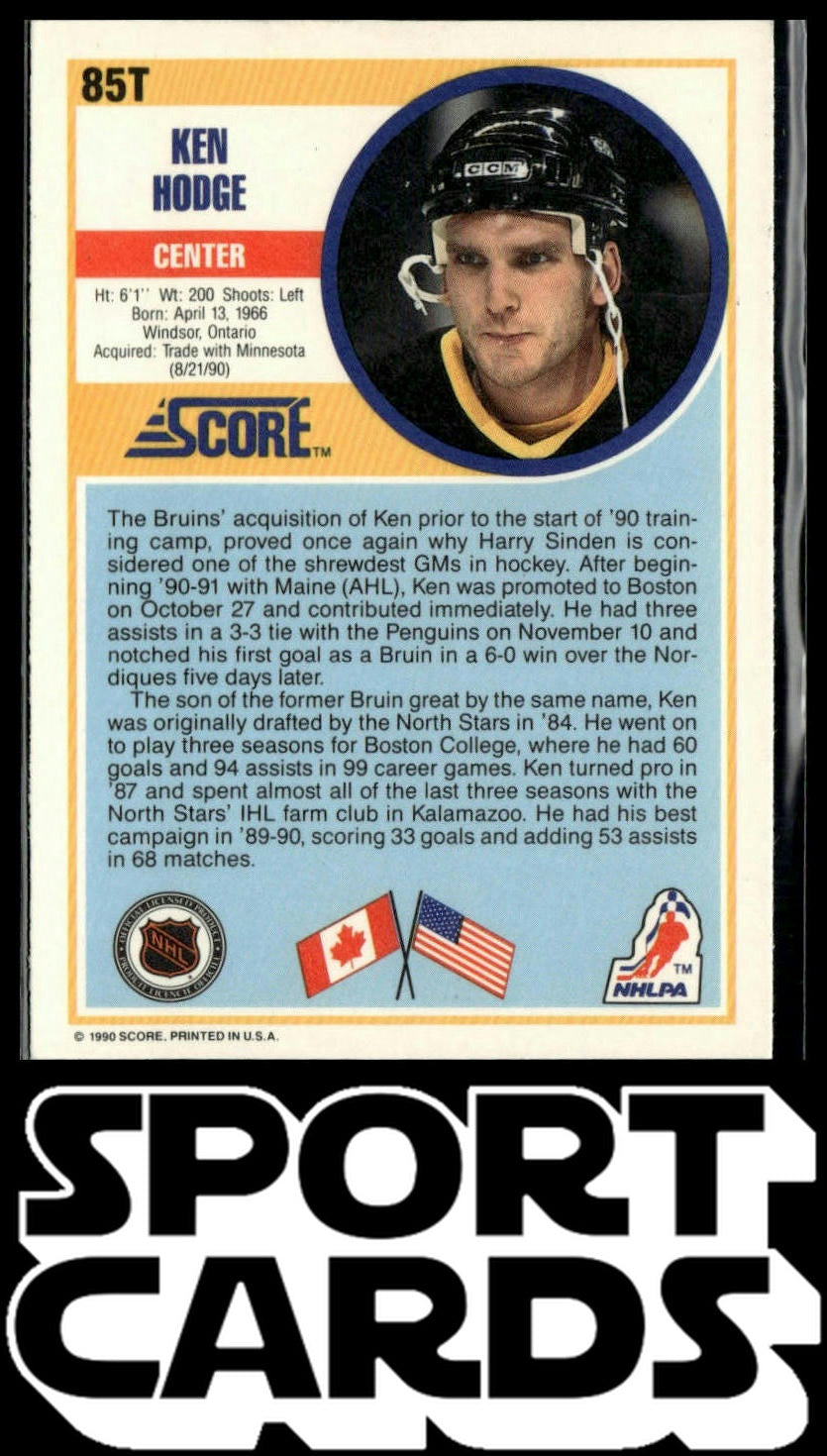 1990-91 Score Rookie and Traded #85T Ken Hodge SportCards.com
