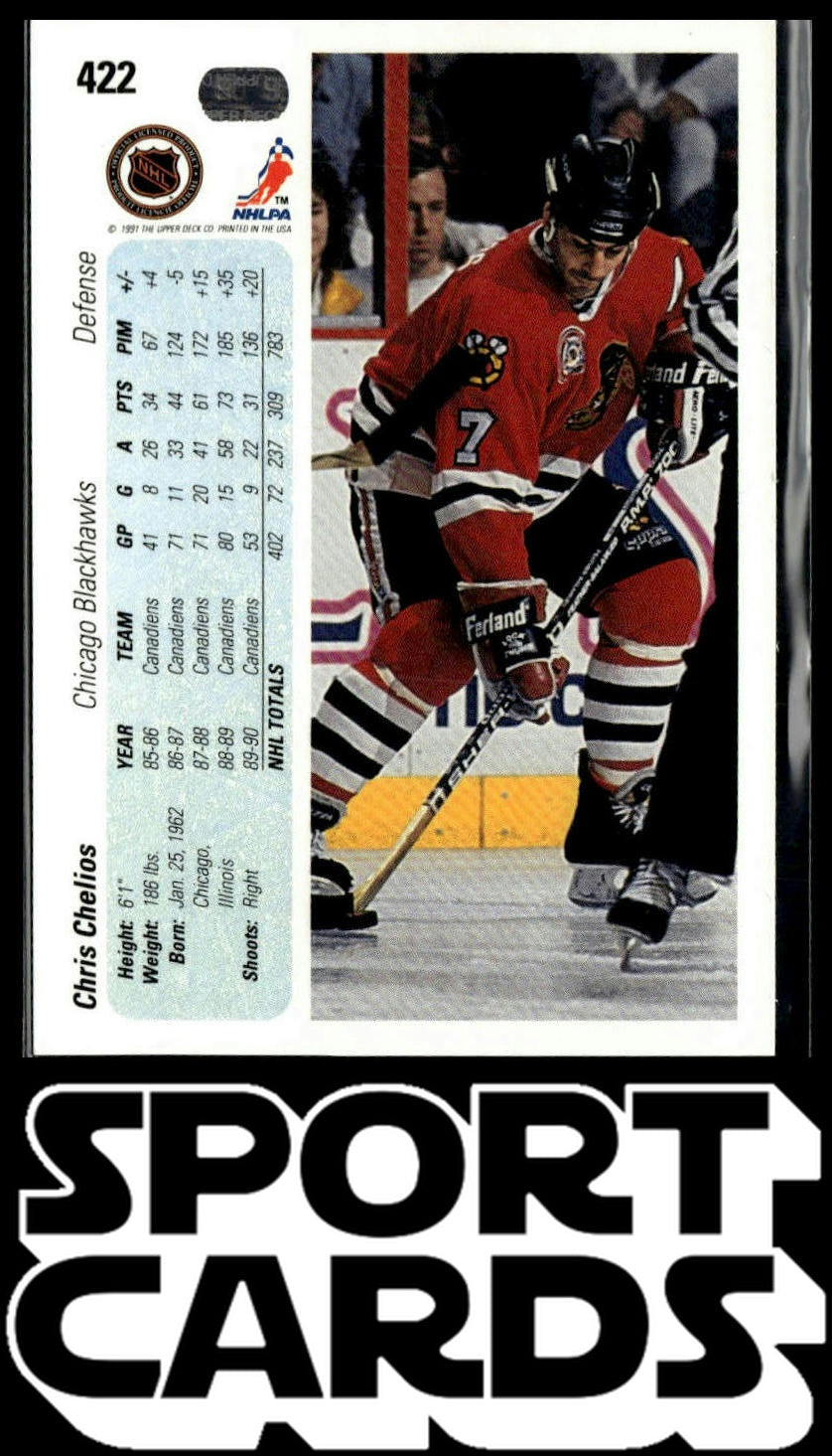 1990-91 Upper Deck #422b Chris Chelios SportCards.com