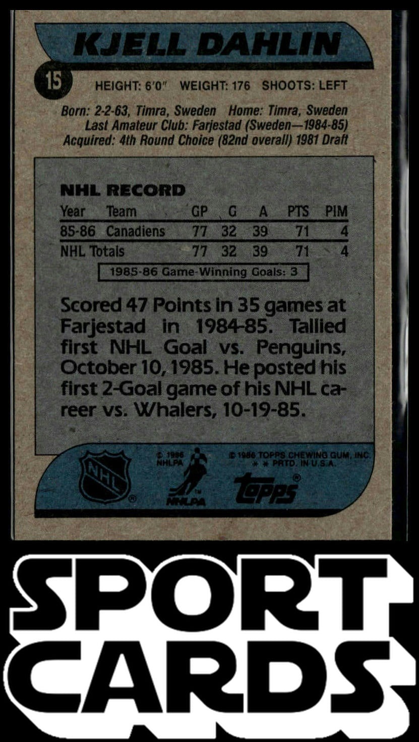 1986-87 Topps #15 Kjell Dahlin SportCards.com