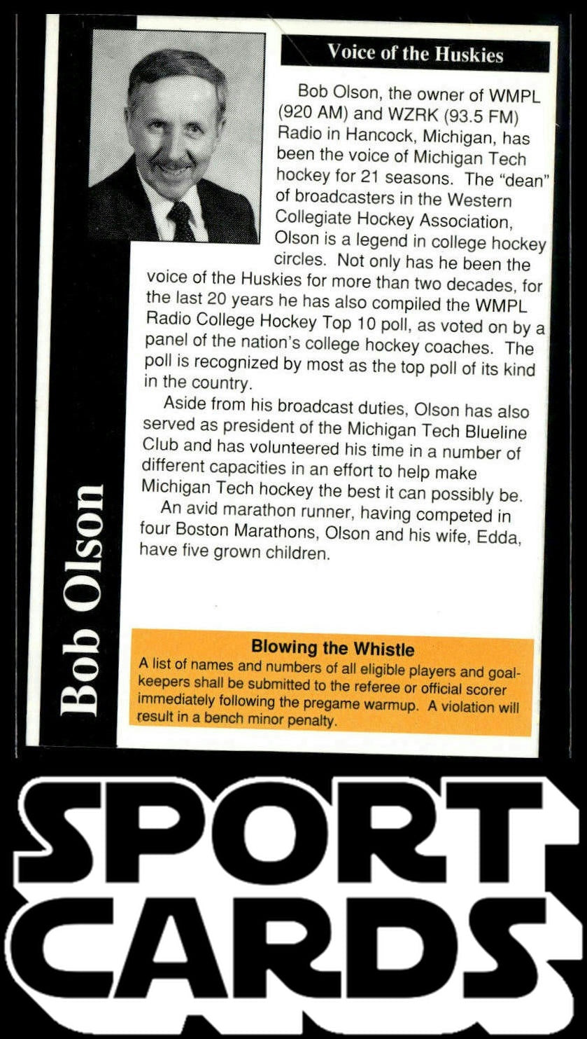 1991-92 Michigan Tech Huskies (NCAA) #NNO Bob Olson SportCards.com