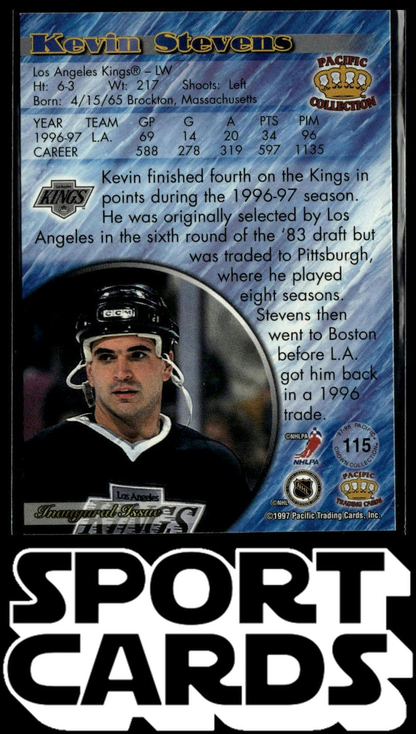 1997-98 Pacific Crown Collection #115 Kevin Stevens SportCards.com